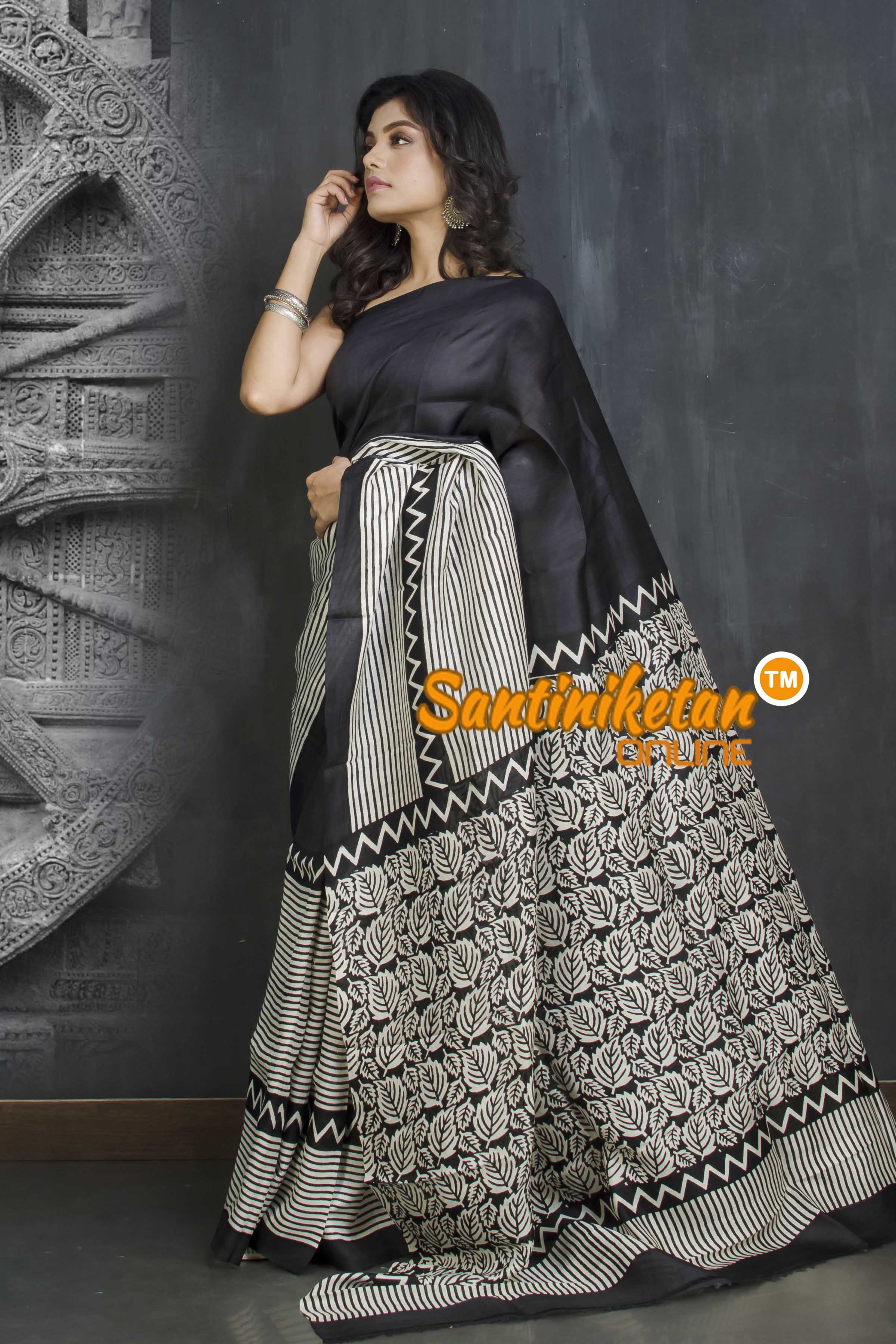 Hand Block On Murshidabad Silk SN20209122