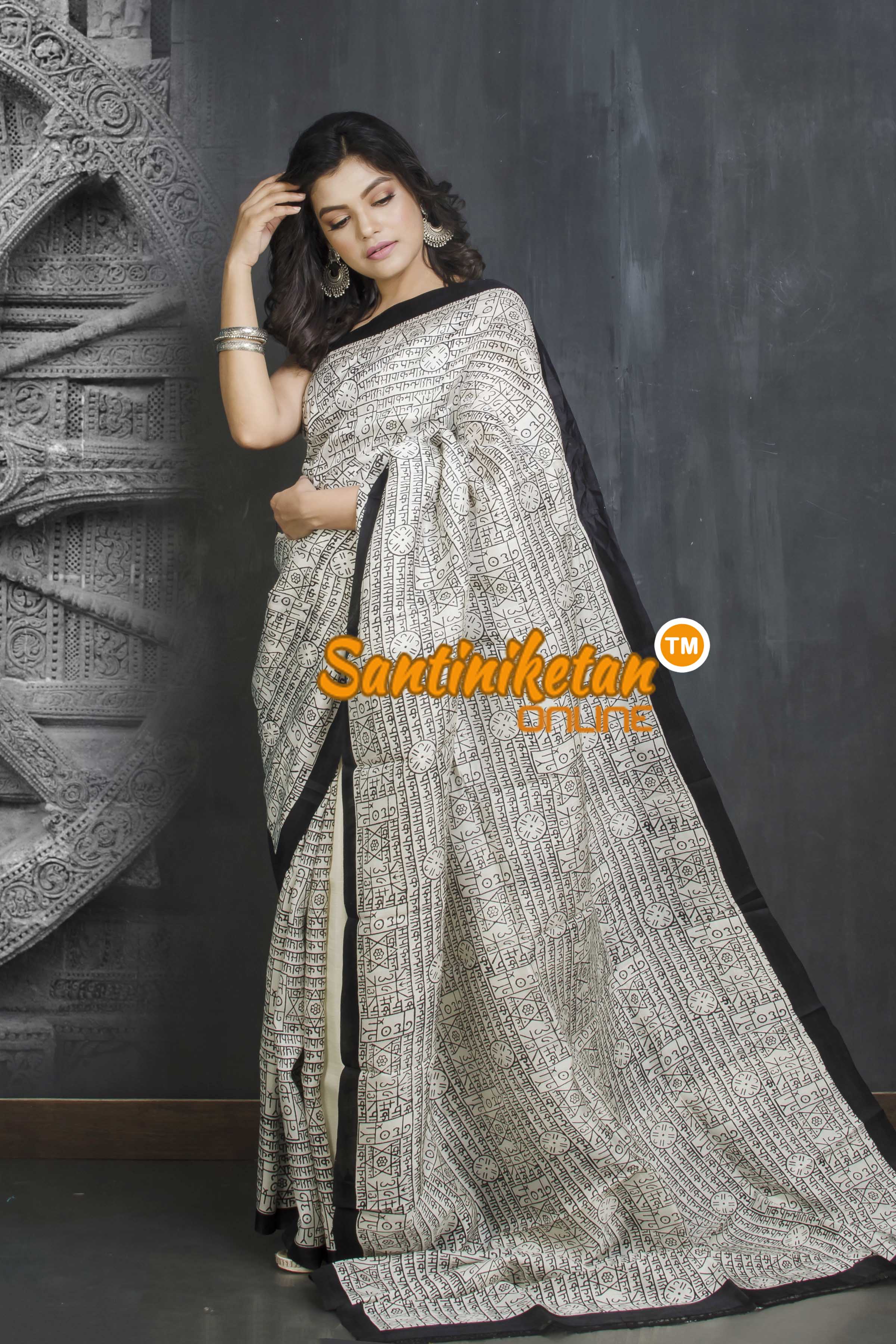 Hand Block On Murshidabad Silk SN20209134