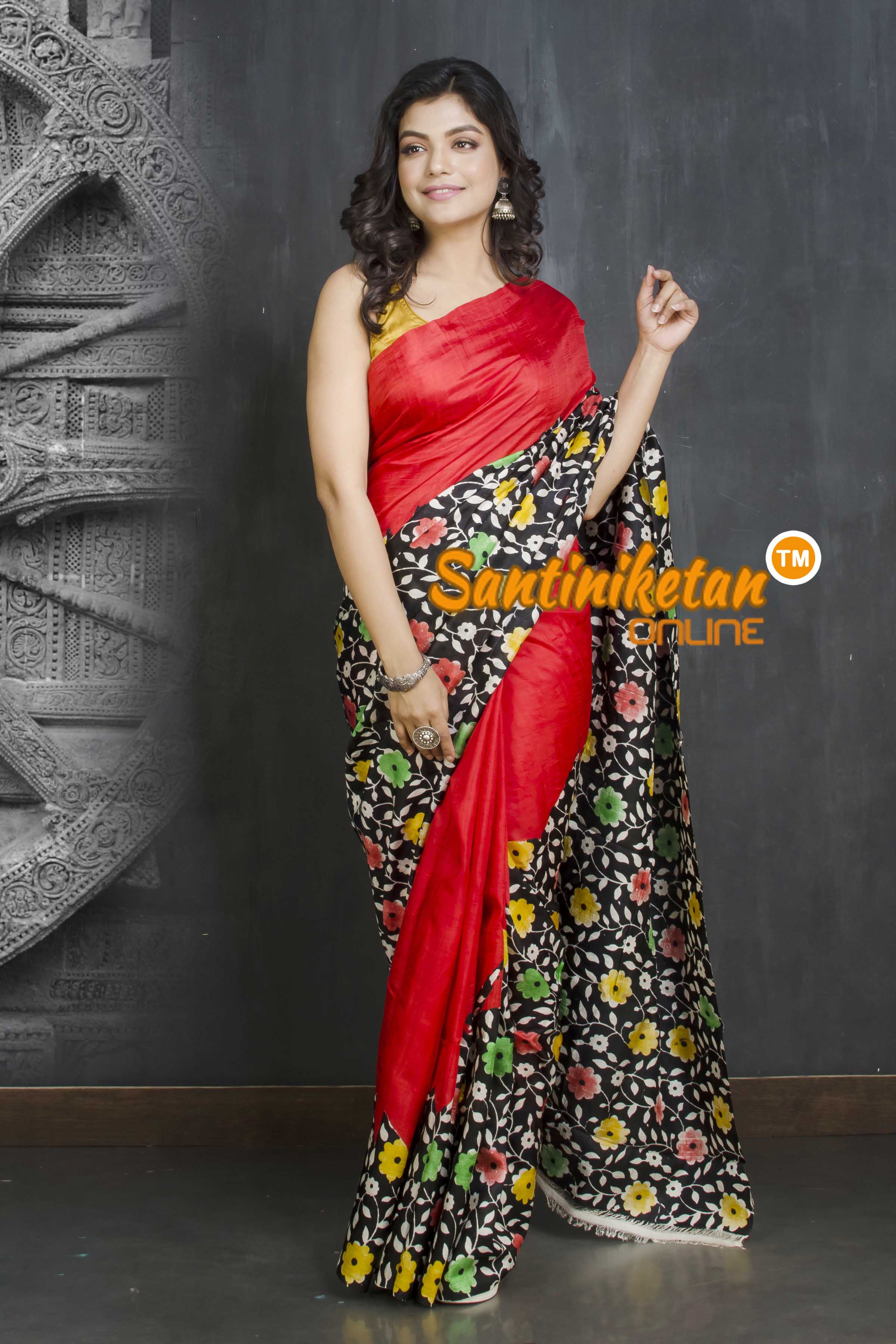 Hand Block On Murshidabad Silk SN20209146