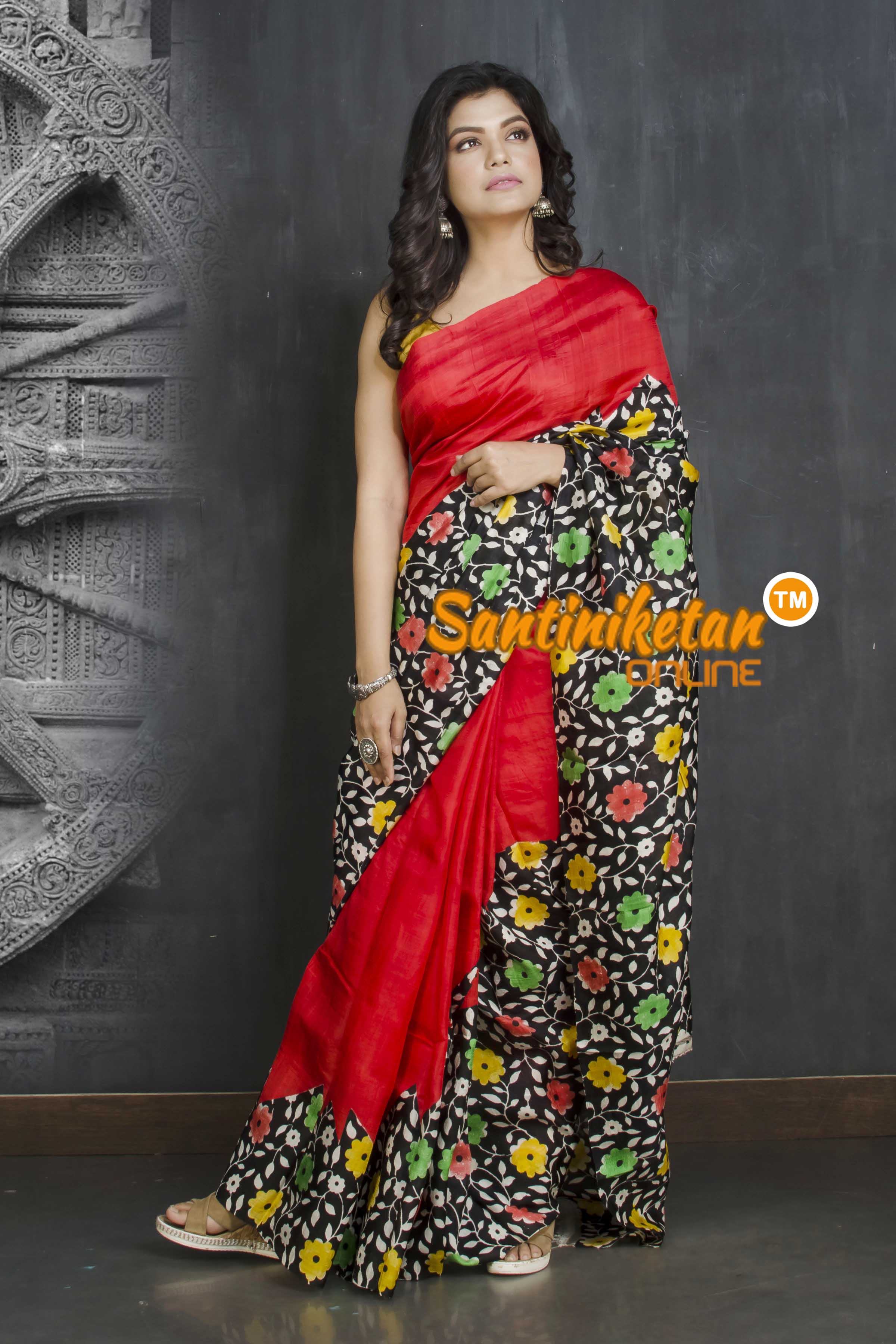 Hand Block On Murshidabad Silk SN20209146