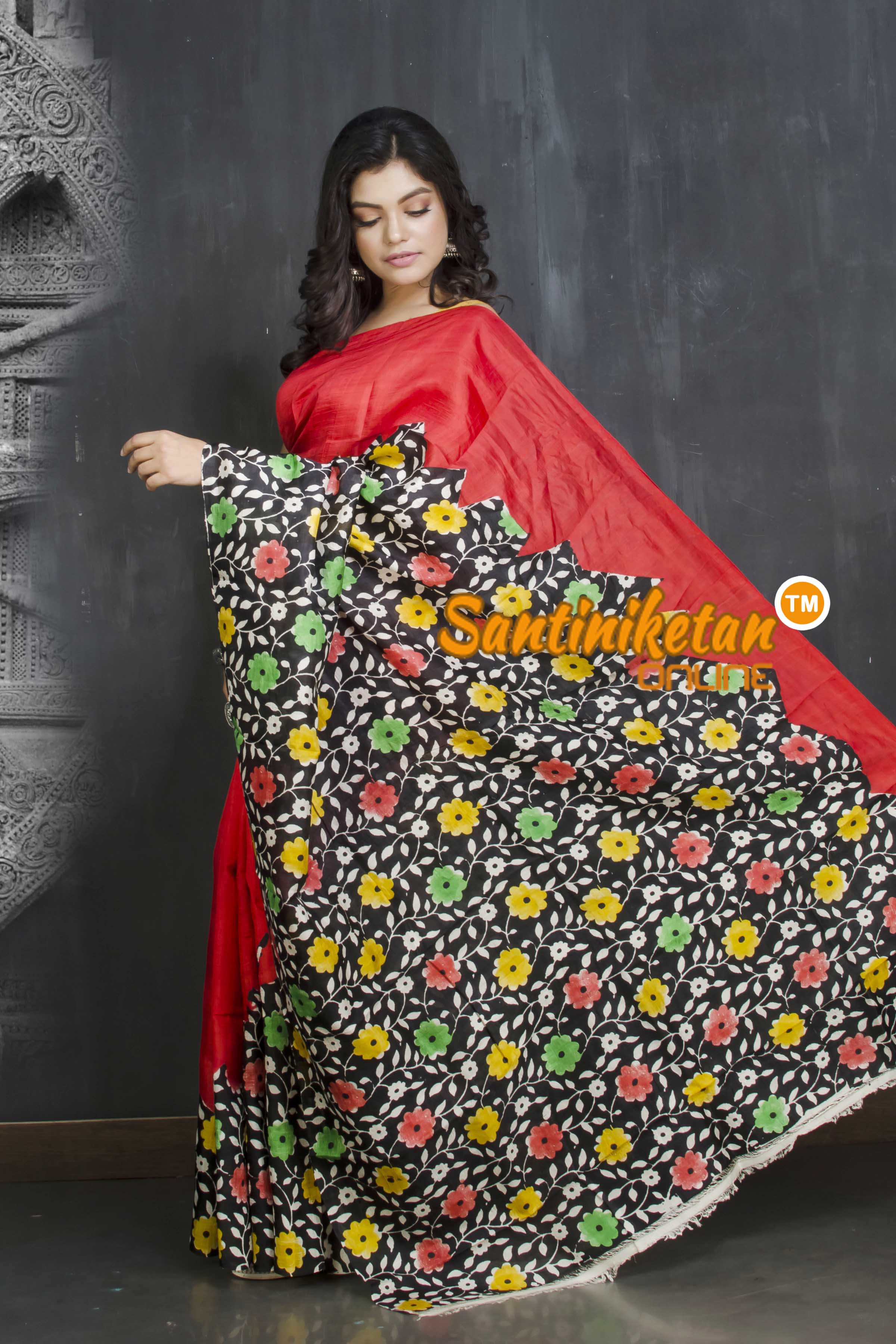 Hand Block On Murshidabad Silk SN20209146