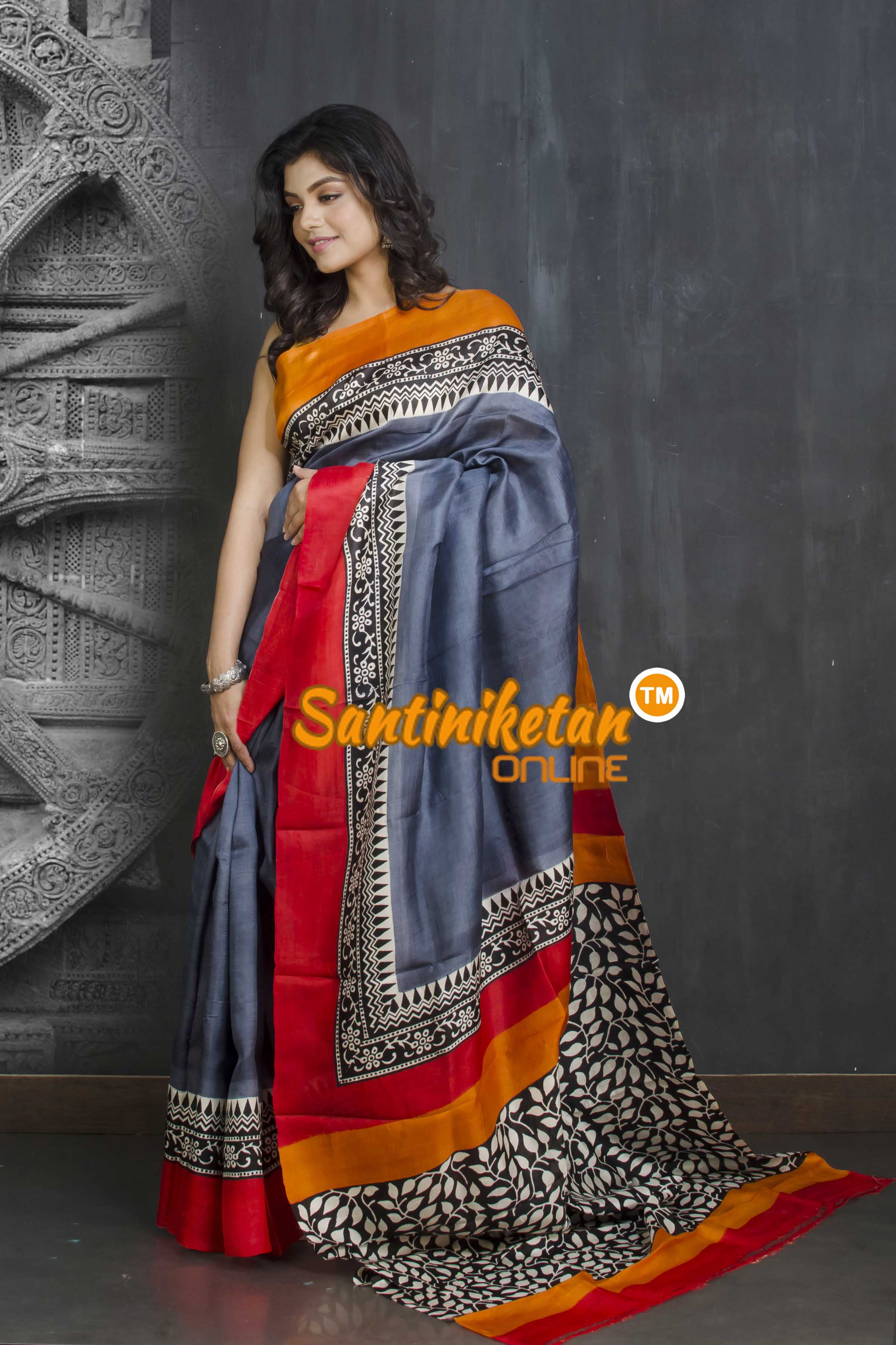 Hand Block On Murshidabad Silk SN20209152
