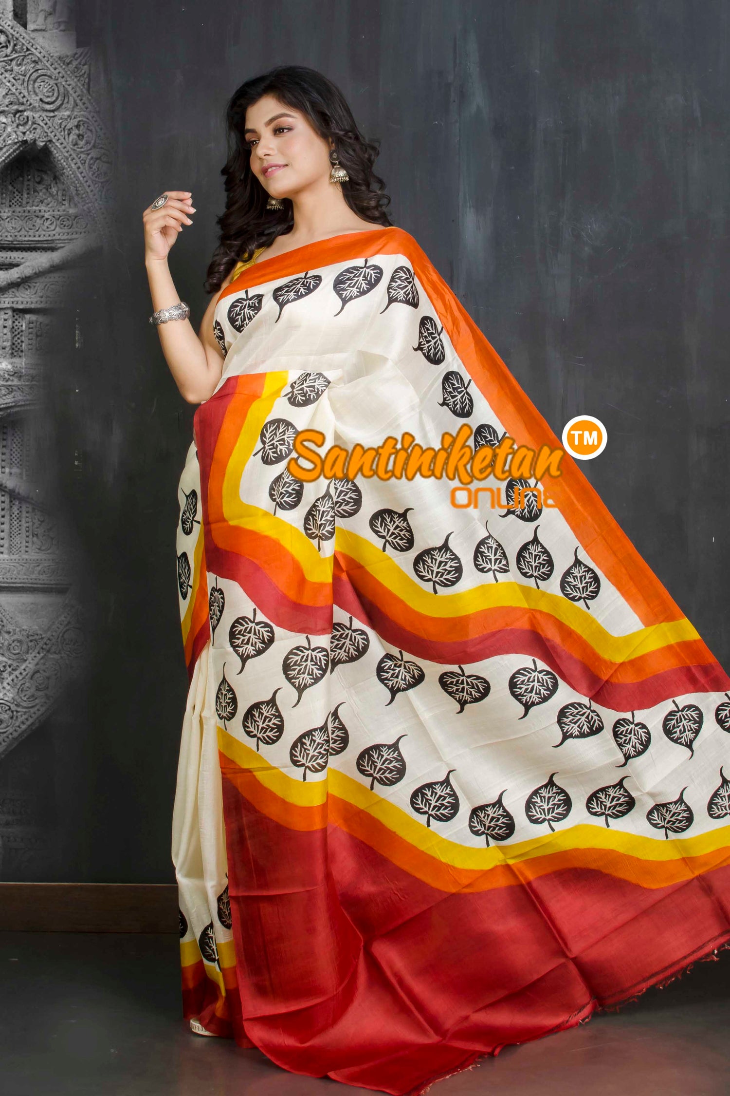 Hand Block On Murshidabad Silk SN20209197