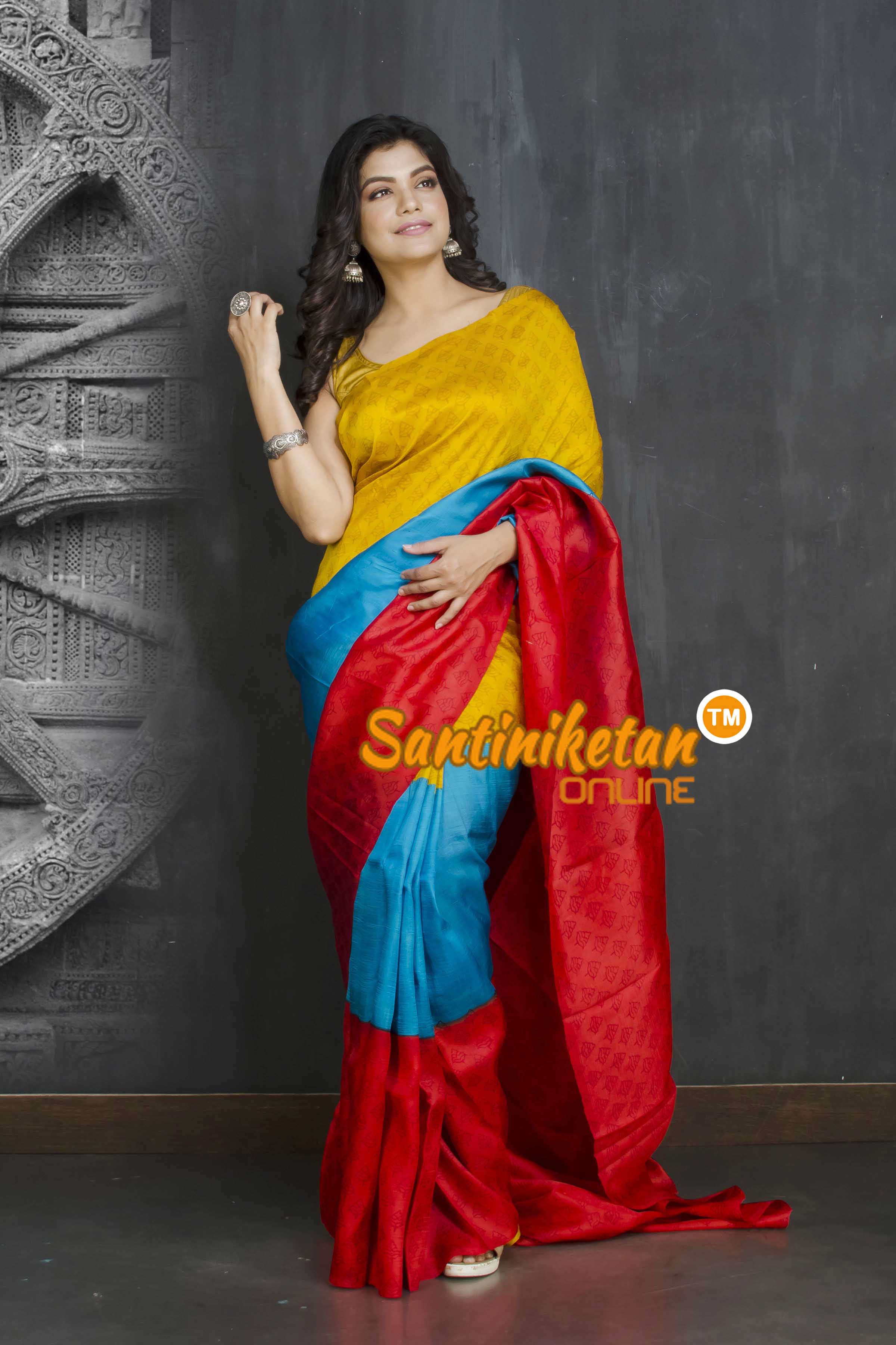 Hand Block On Murshidabad Silk SN20209207