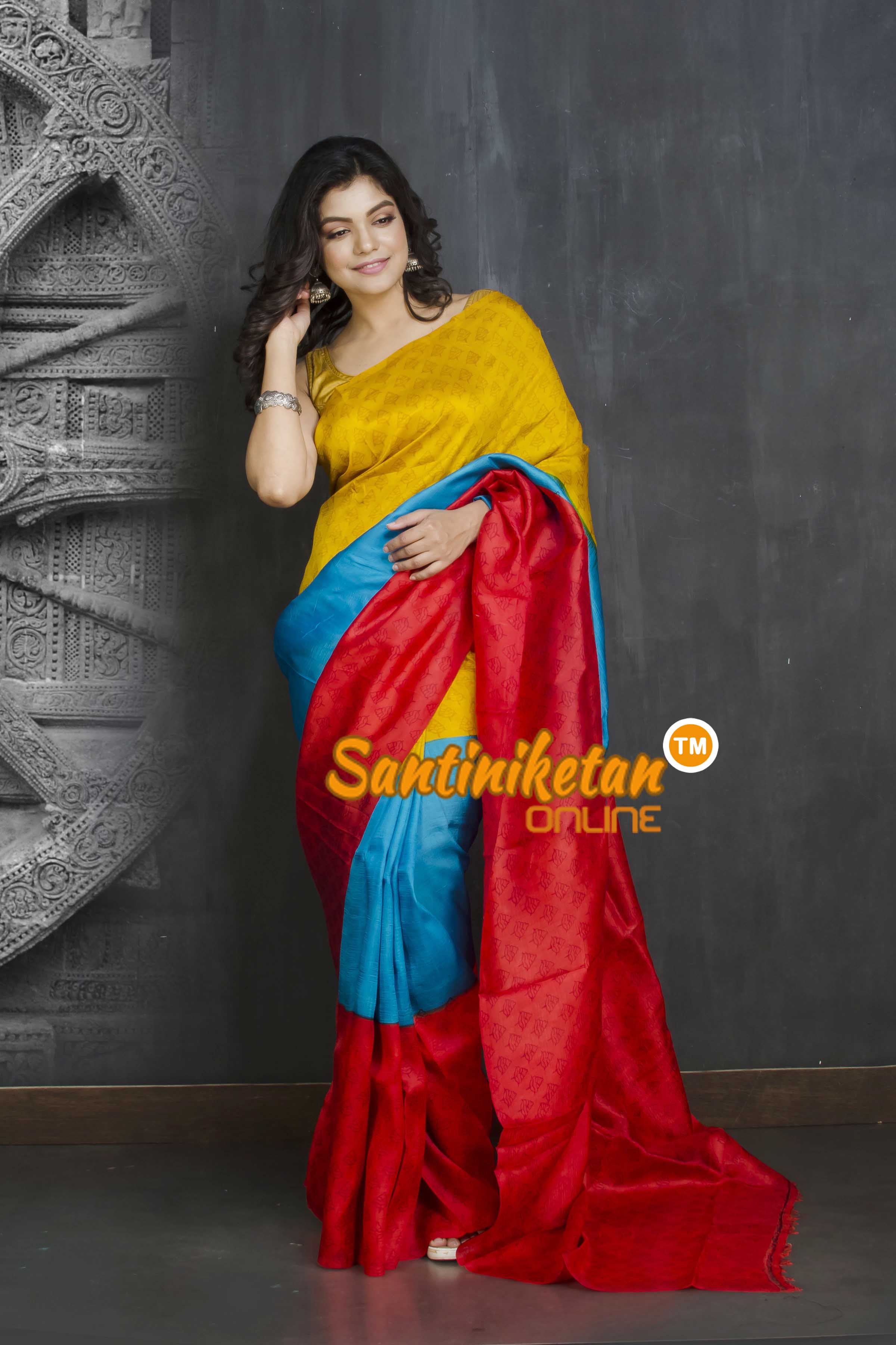 Hand Block On Murshidabad Silk SN20209207
