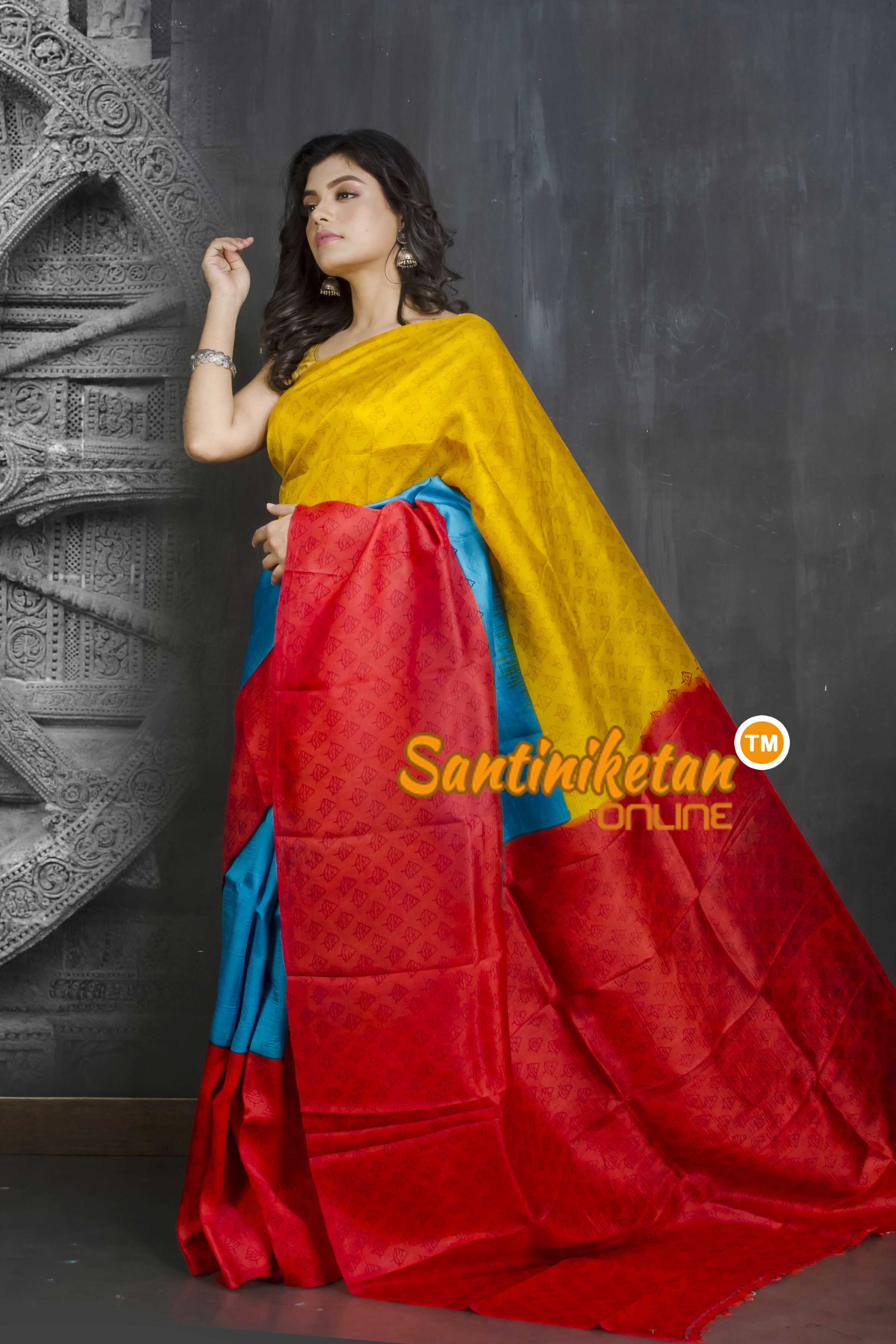 Hand Block On Murshidabad Silk SN20209207