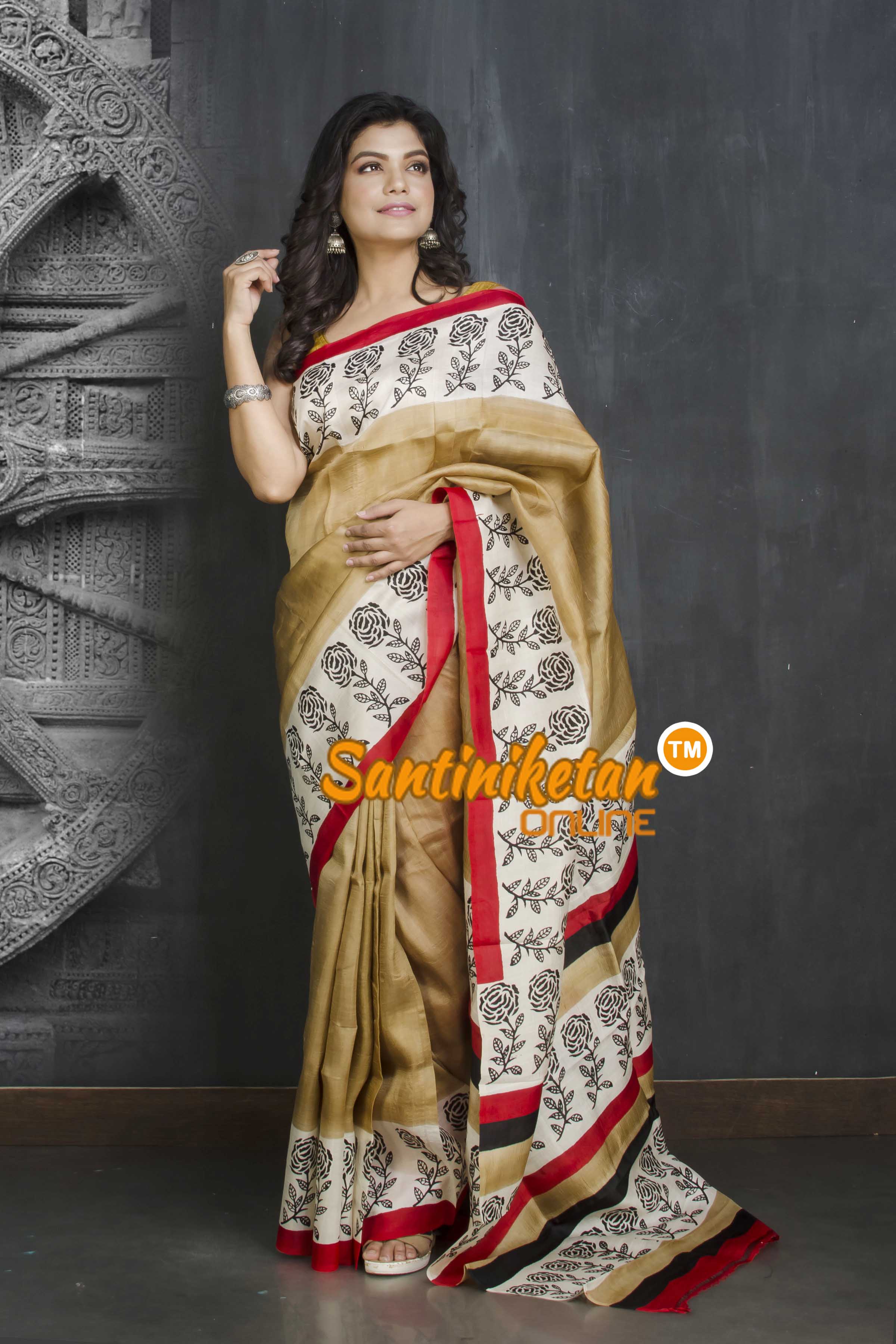 Hand Block On Murshidabad Silk SN20209210