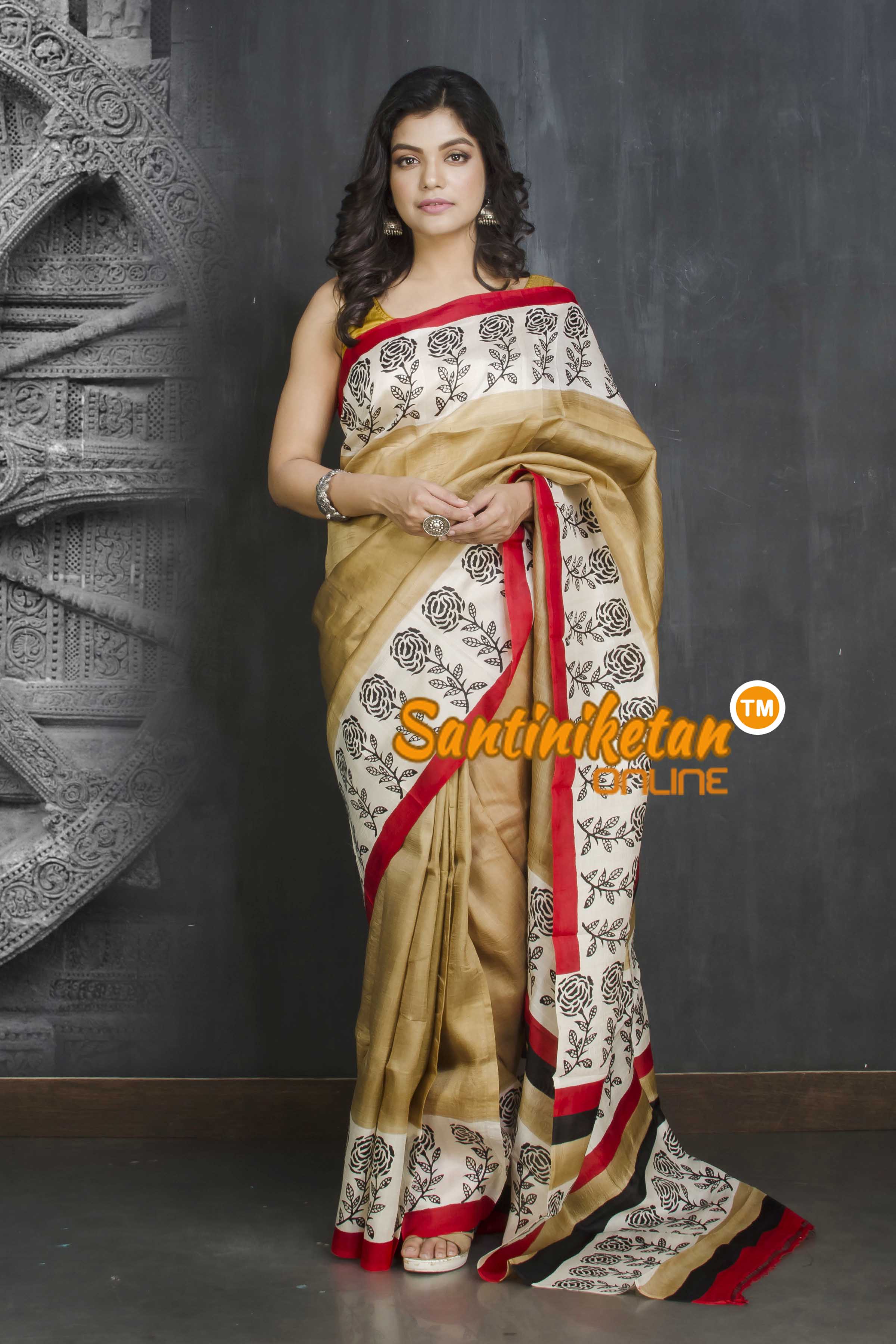 Hand Block On Murshidabad Silk SN20209210