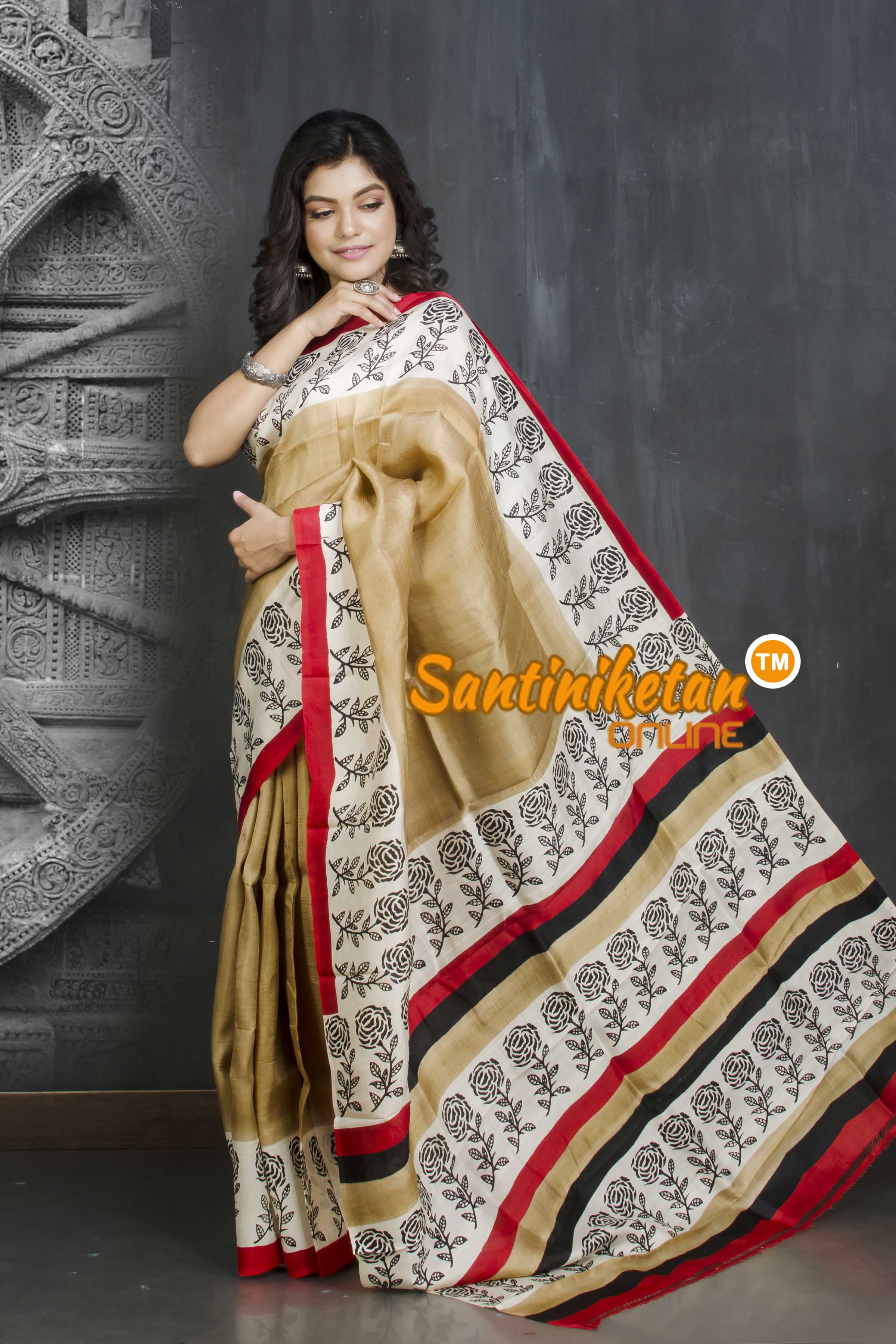 Hand Block On Murshidabad Silk SN20209210