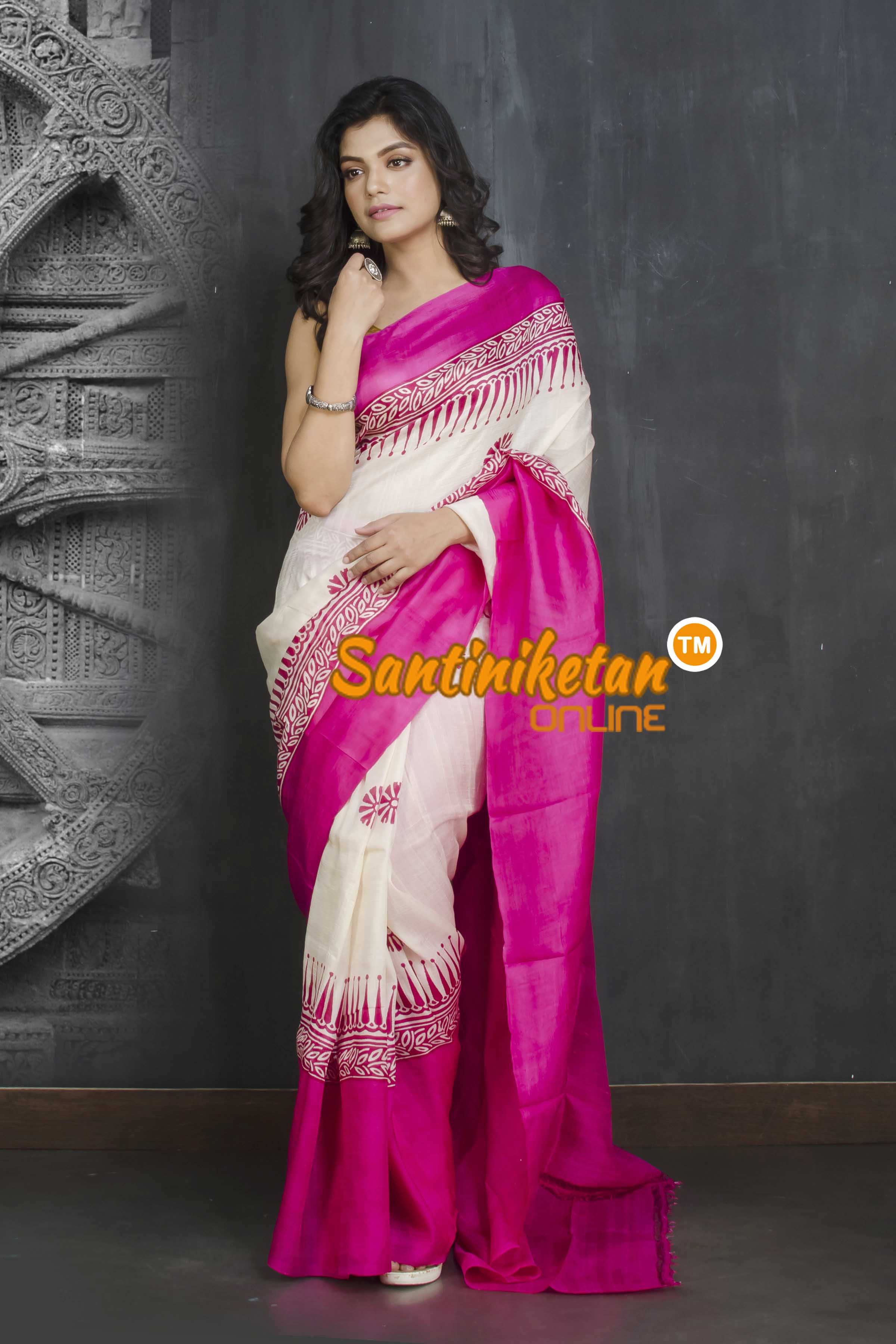 Hand Block On Murshidabad Silk SN20209228
