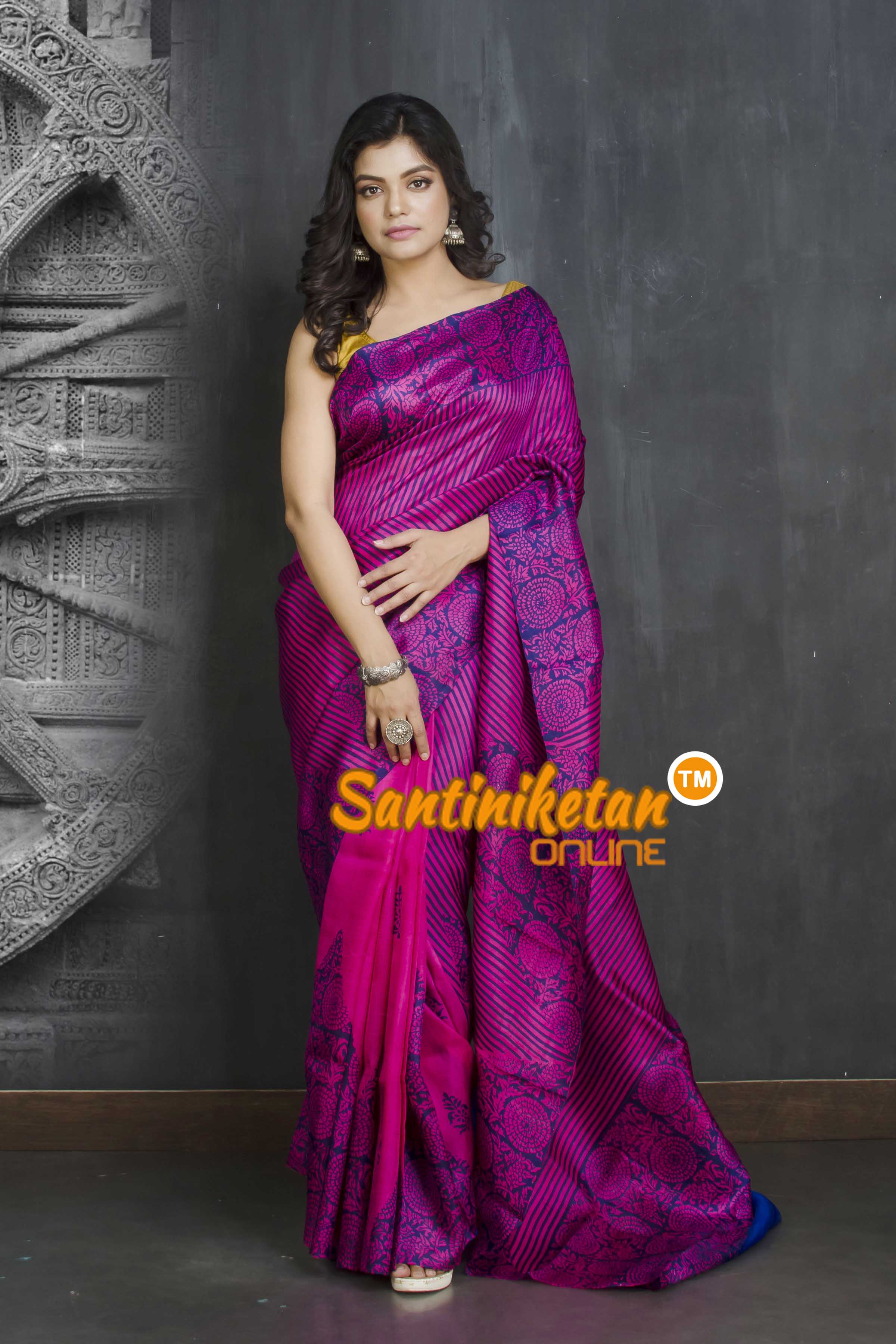 Hand Block On Murshidabad Silk SN20209245