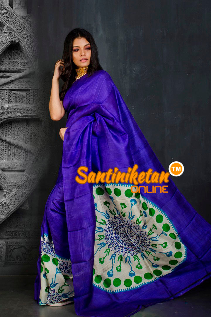 Hand Block On Murshidabad Silk SN20202095