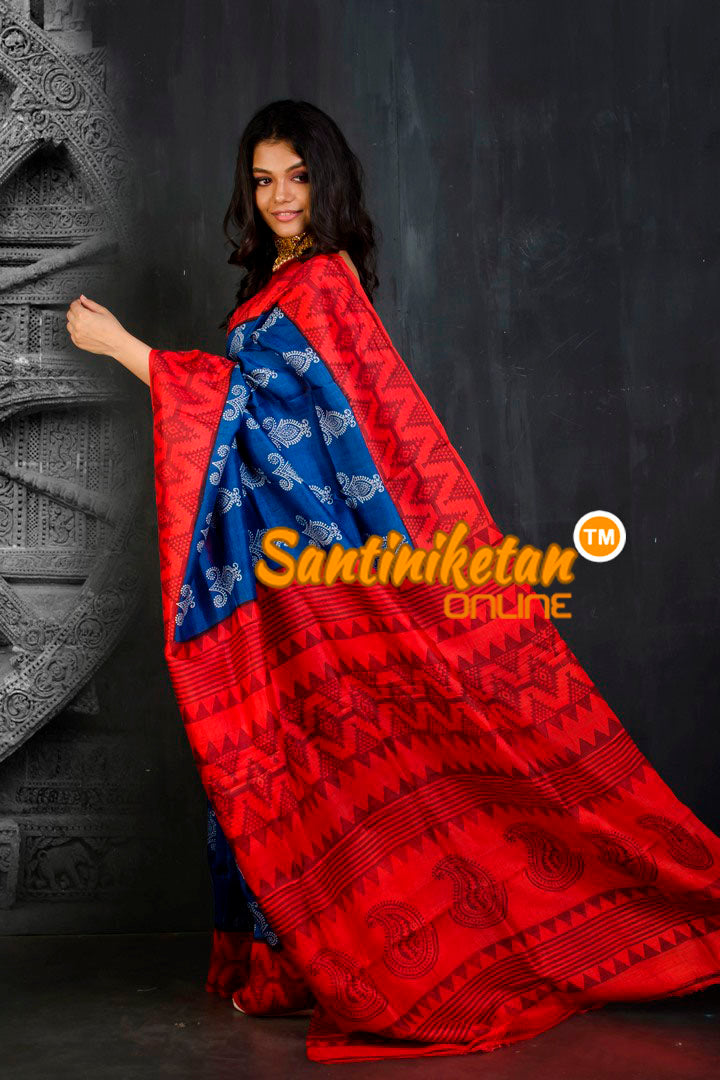 Hand Block On Murshidabad Silk SN20202101