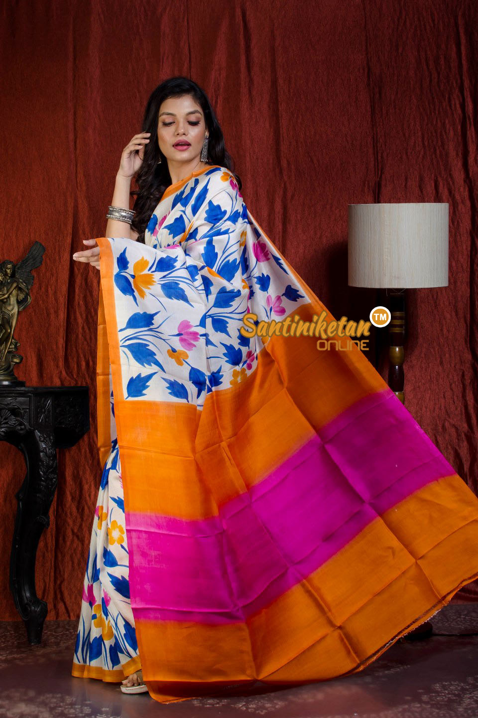 Hand Made Design On Murshidabad Silk SN20205643