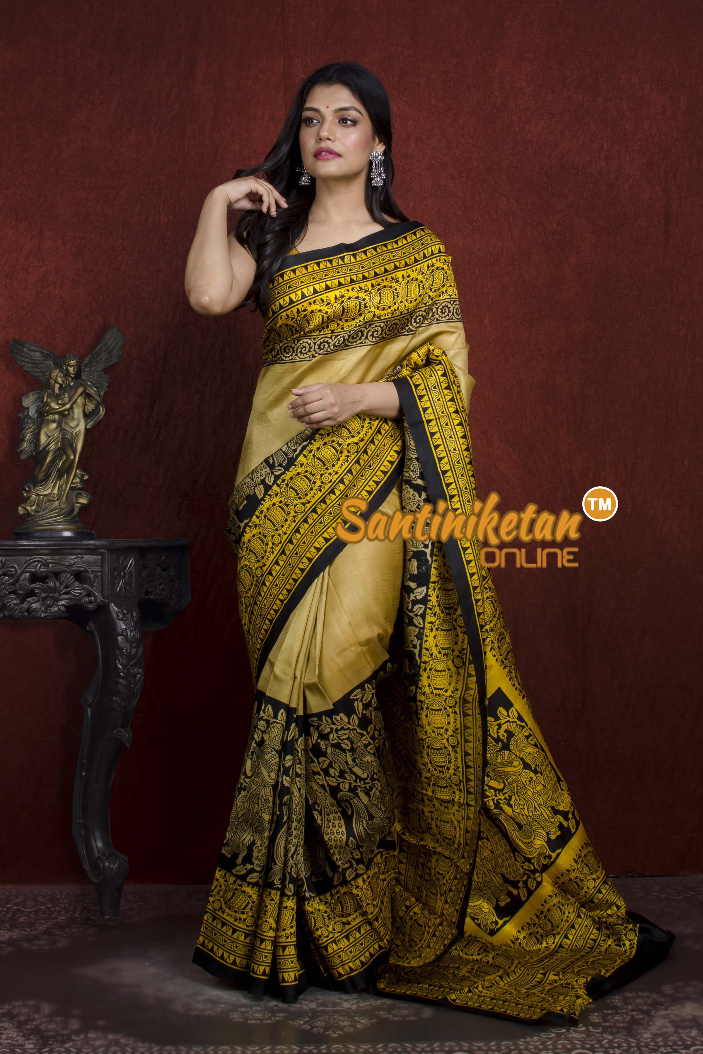 Hand Block On Murshidabad Silk SN20211071