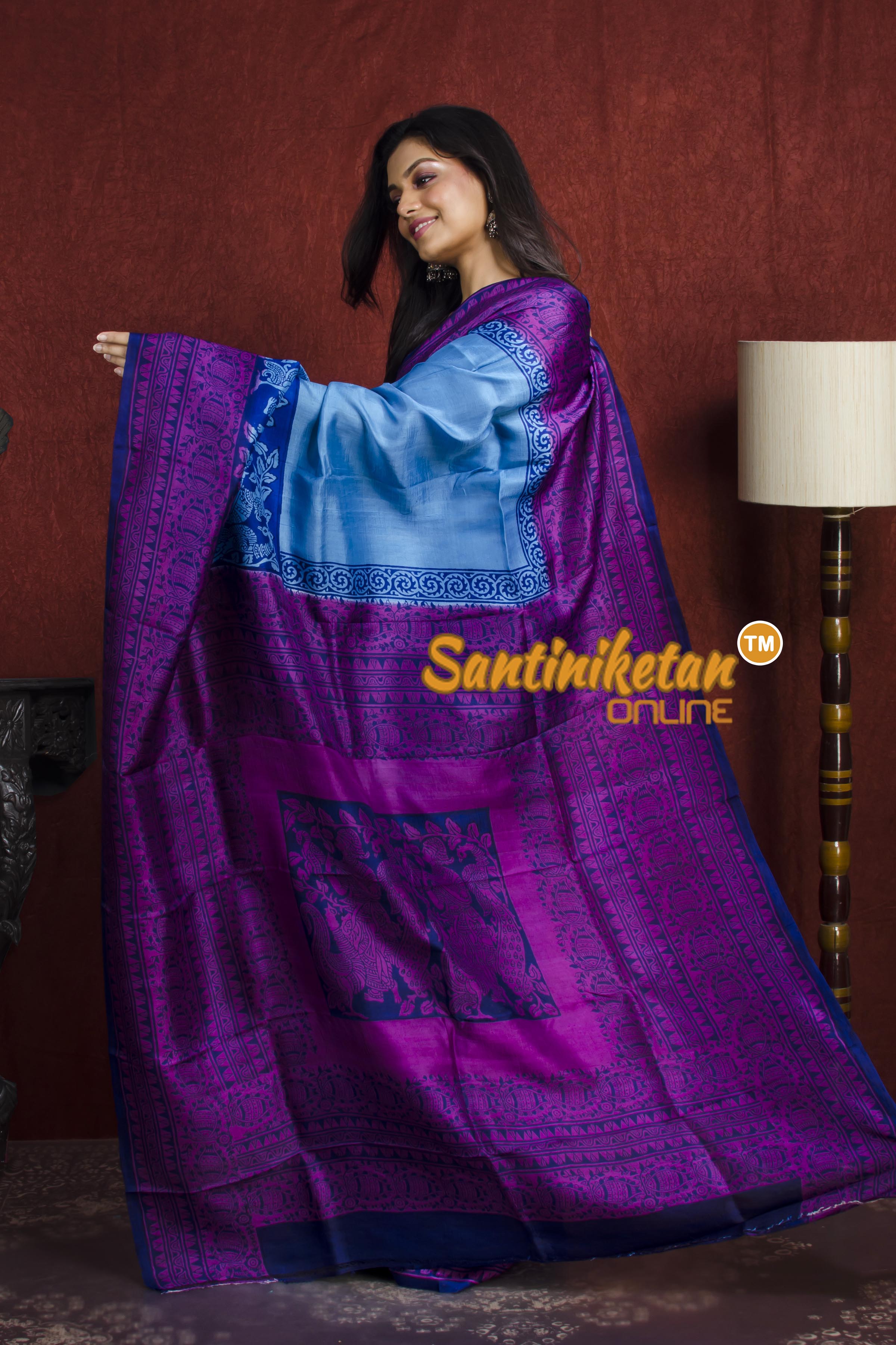 Hand Block On Murshidabad Silk SN20212060