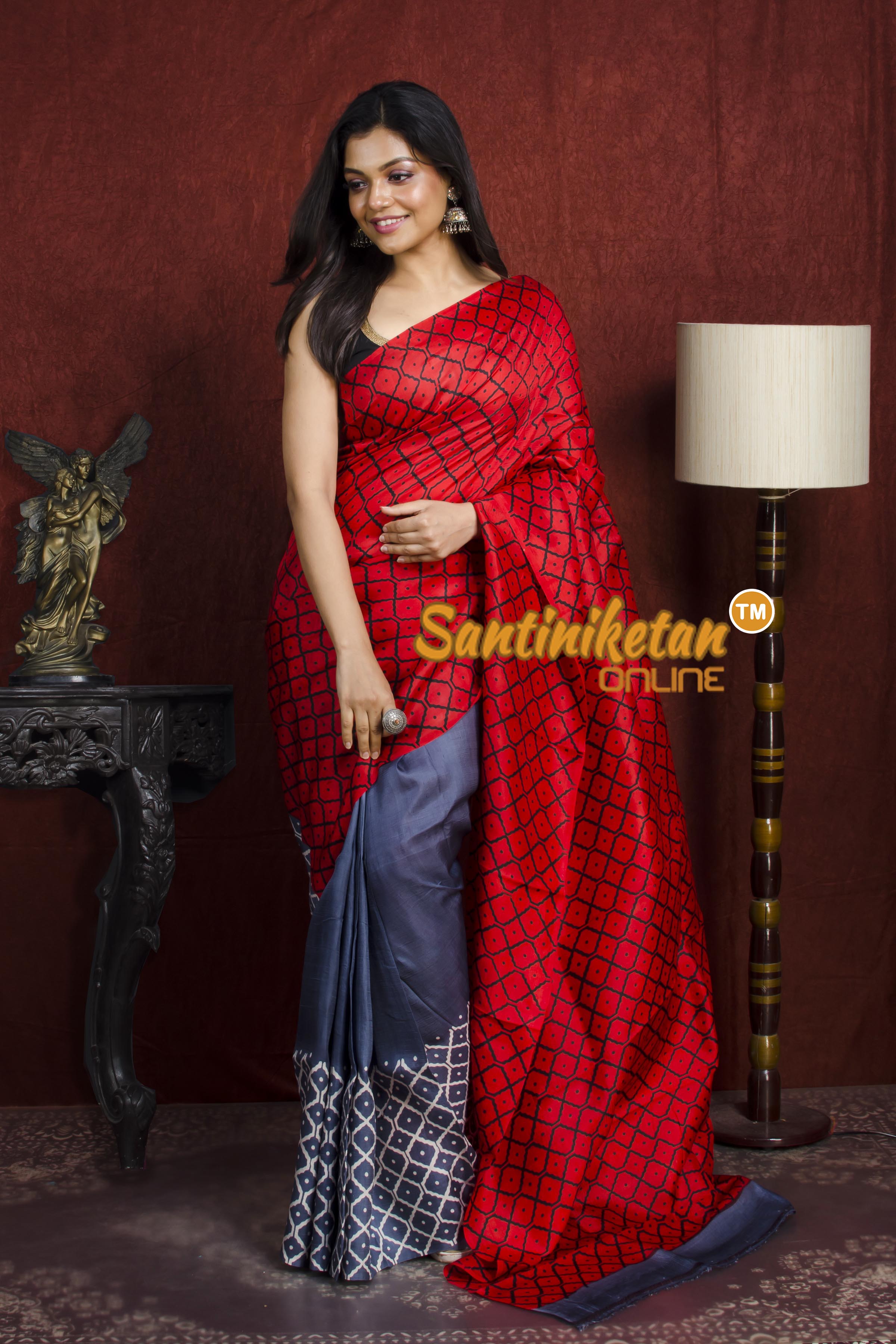 Hand Block On Murshidabad Silk SN20212063