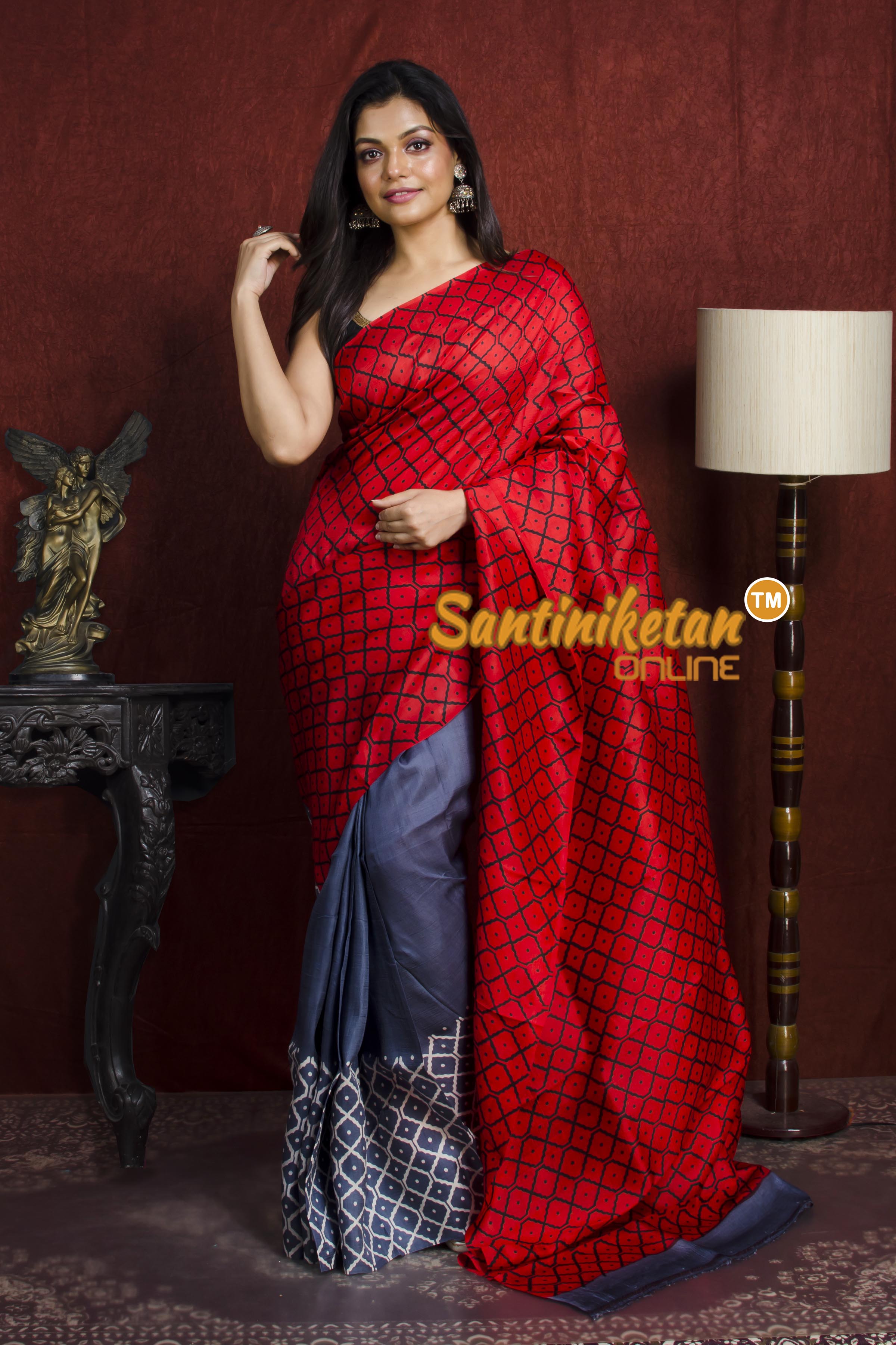 Hand Block On Murshidabad Silk SN20212063