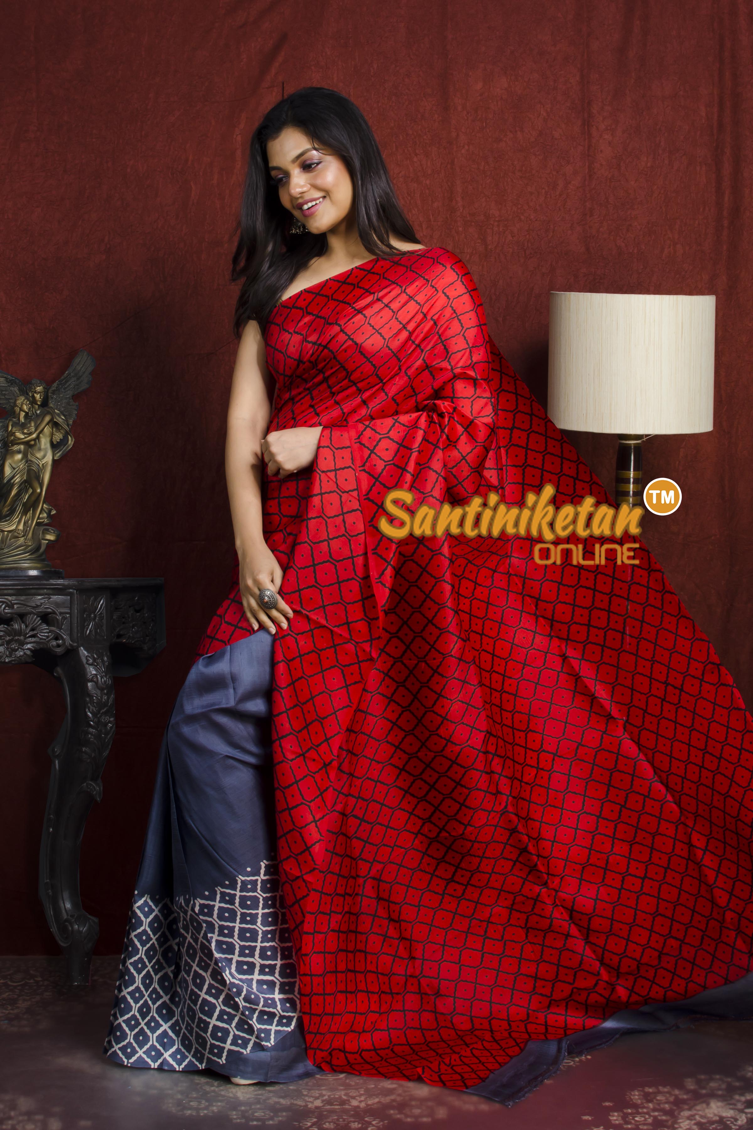 Hand Block On Murshidabad Silk SN20212063