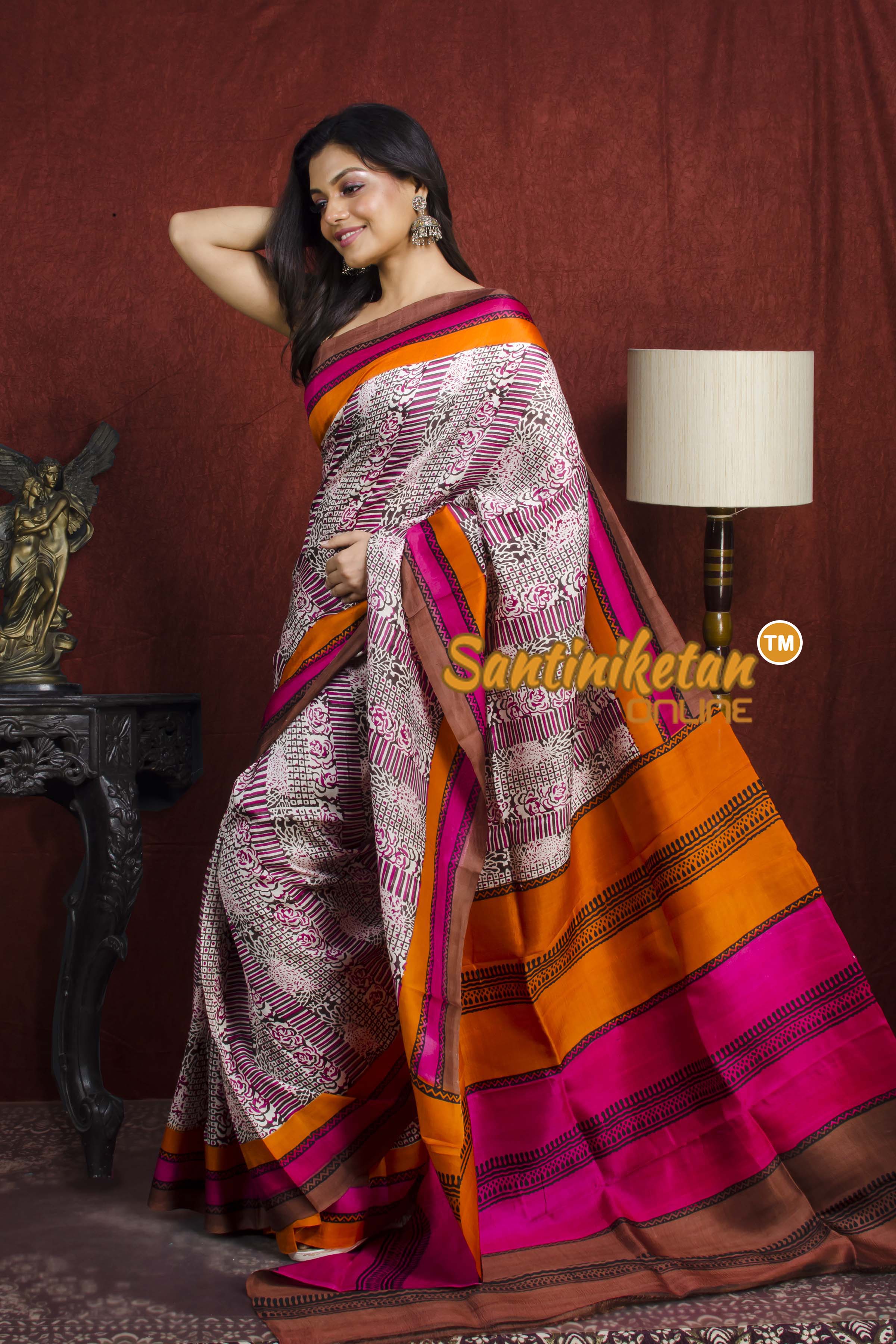 Hand Block On Murshidabad Silk SN20212066