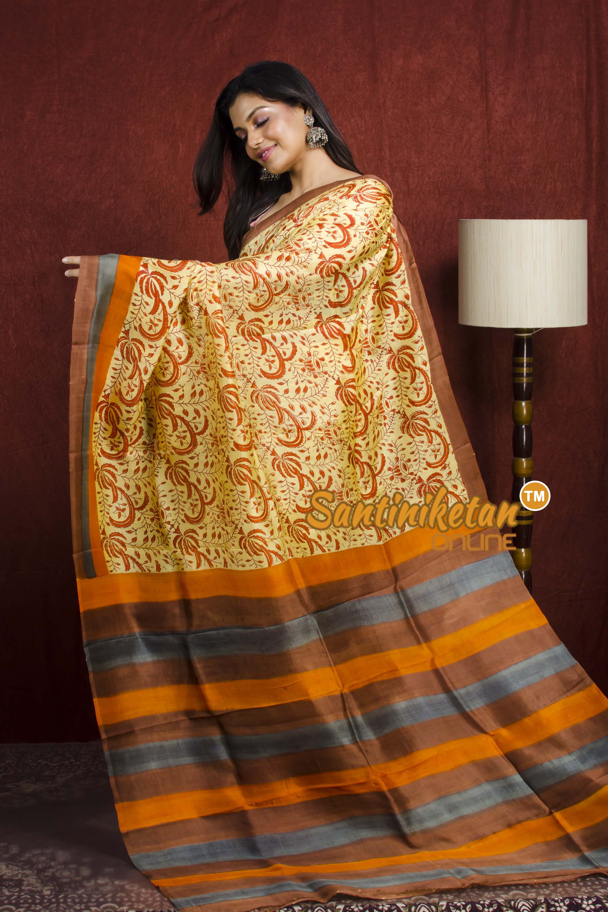 Hand Block On Murshidabad Silk SN20212069