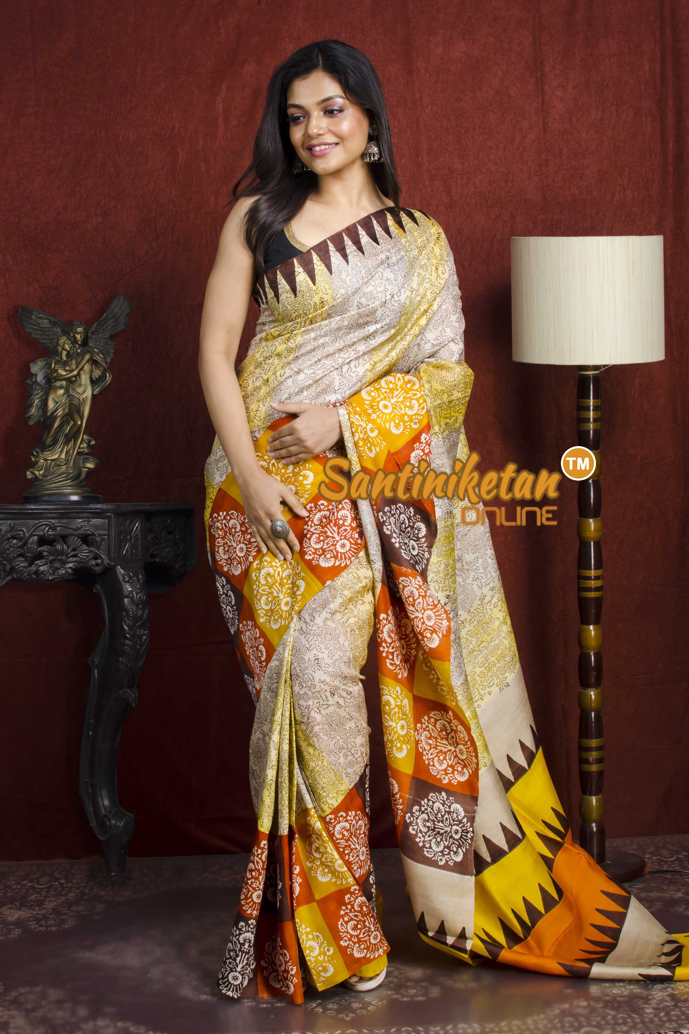 Hand Block On Murshidabad Silk SN20212076