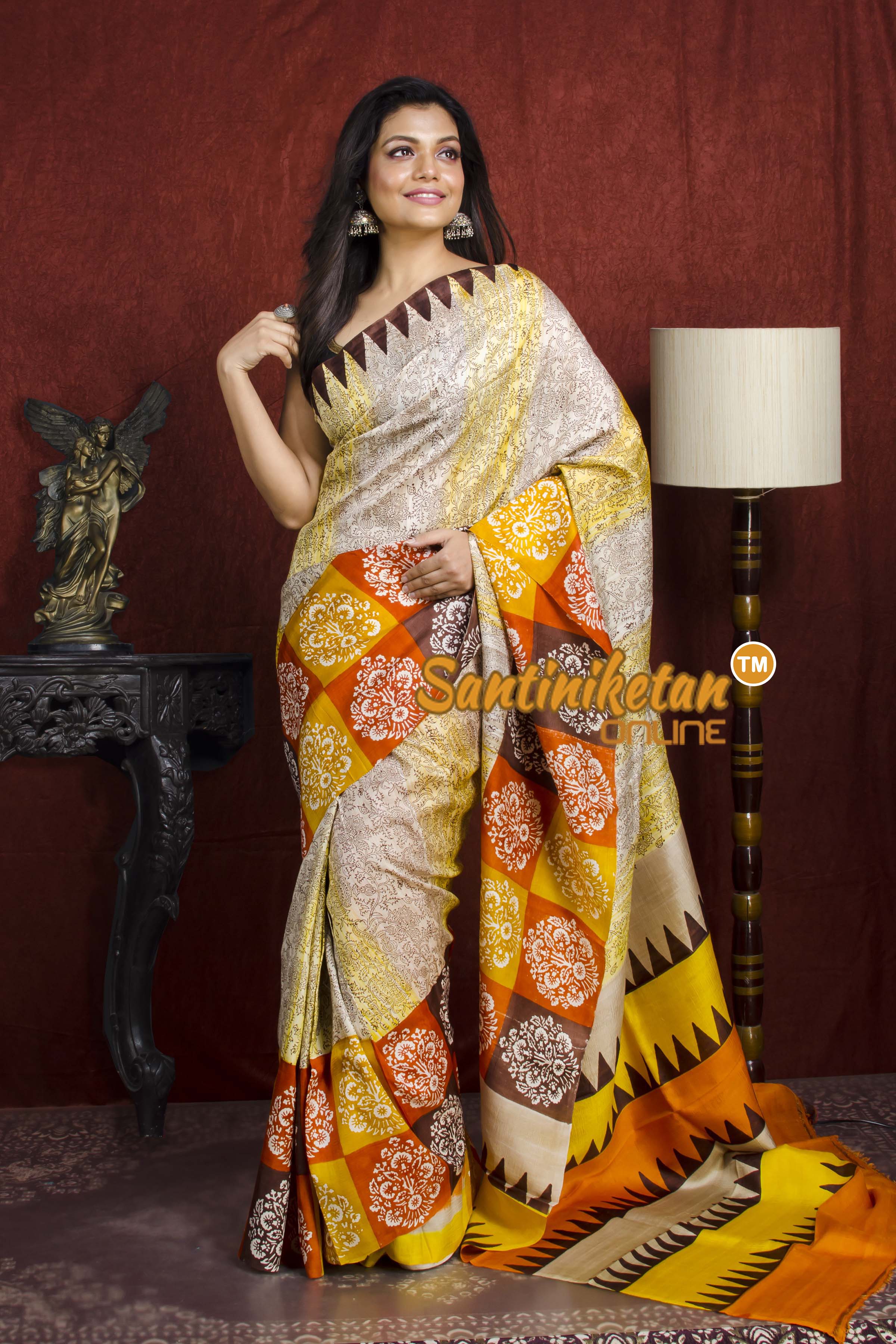 Hand Block On Murshidabad Silk SN20212076