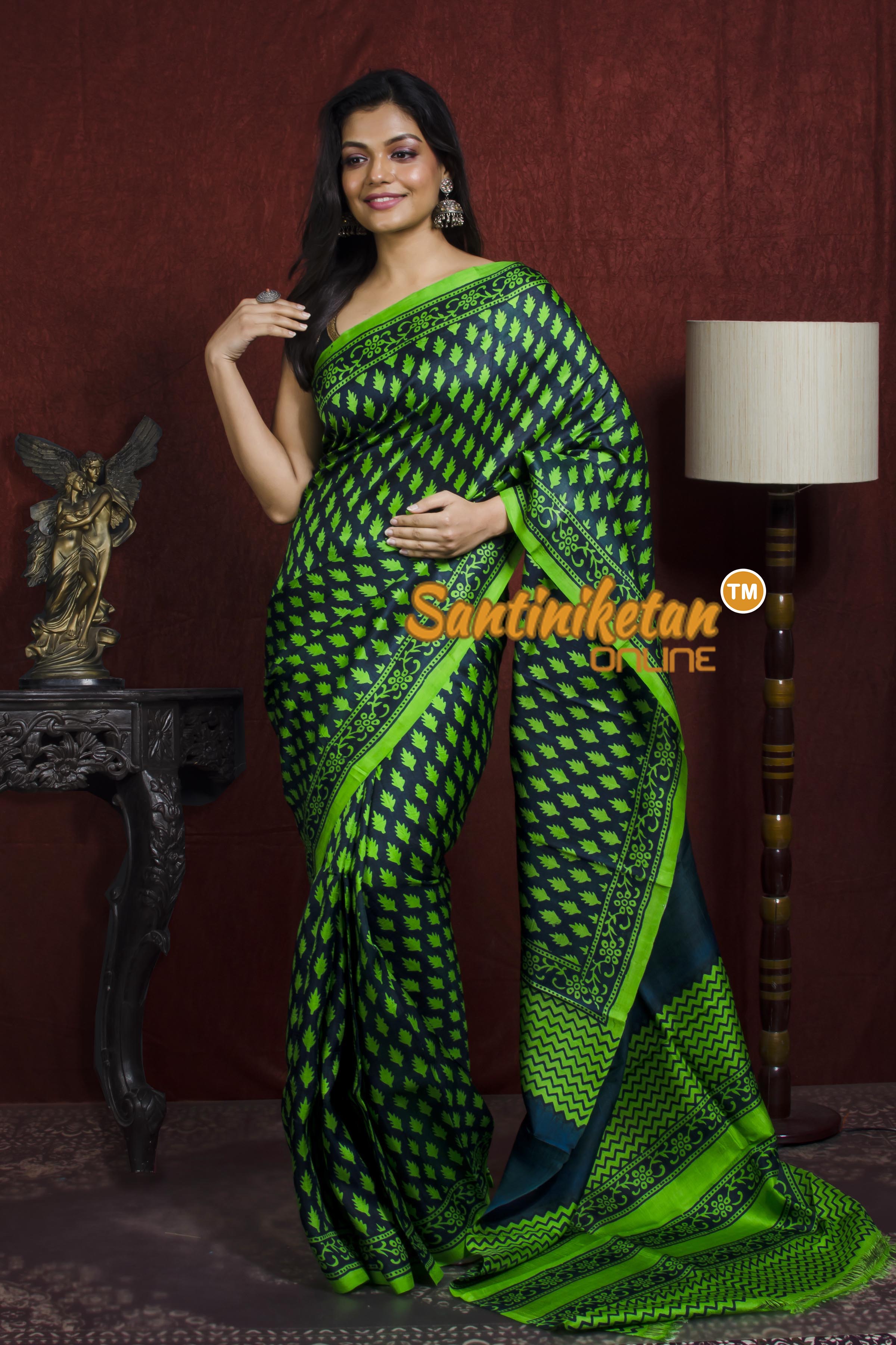Hand Block On Murshidabad Silk SN20212141