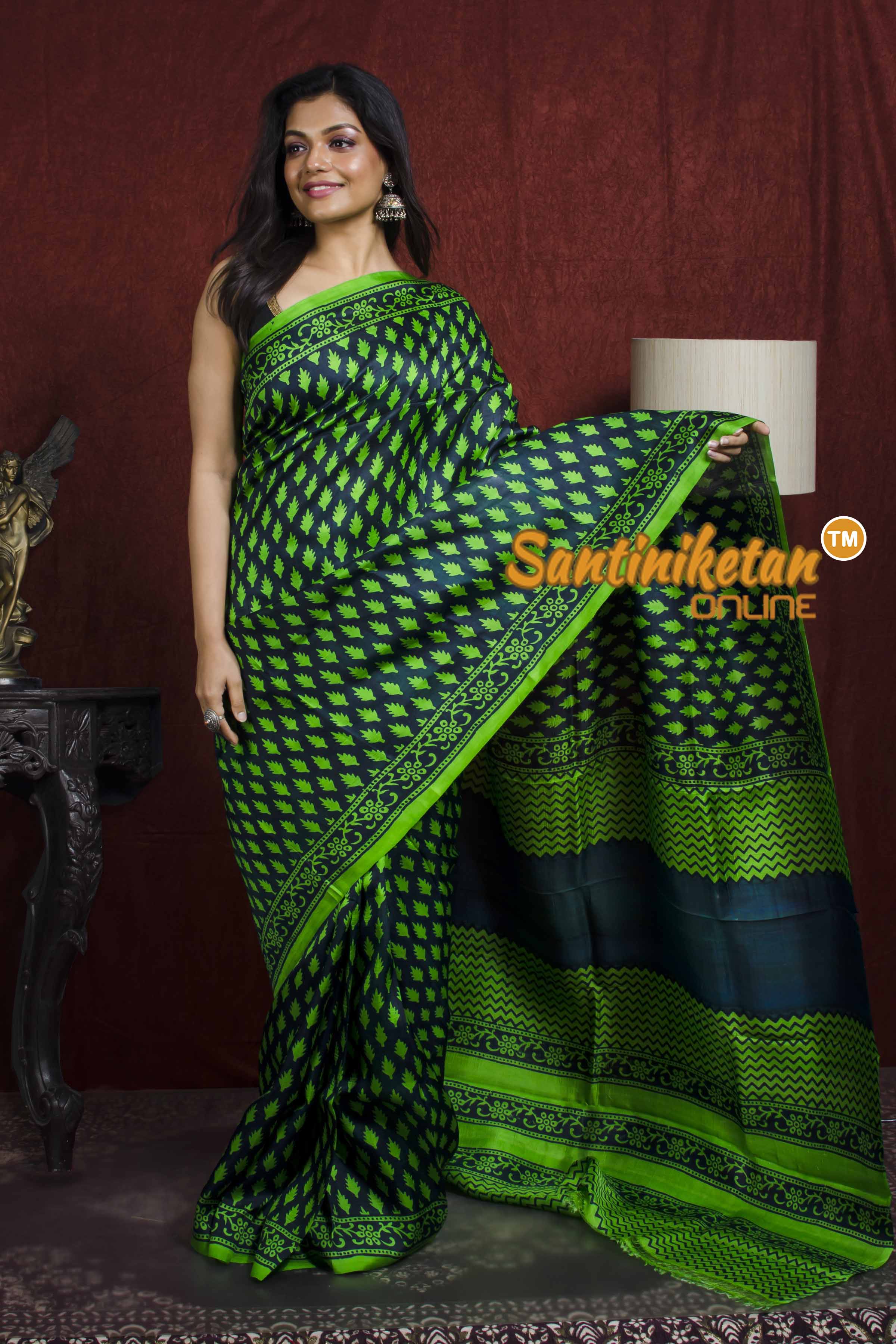 Hand Block On Murshidabad Silk SN20212141