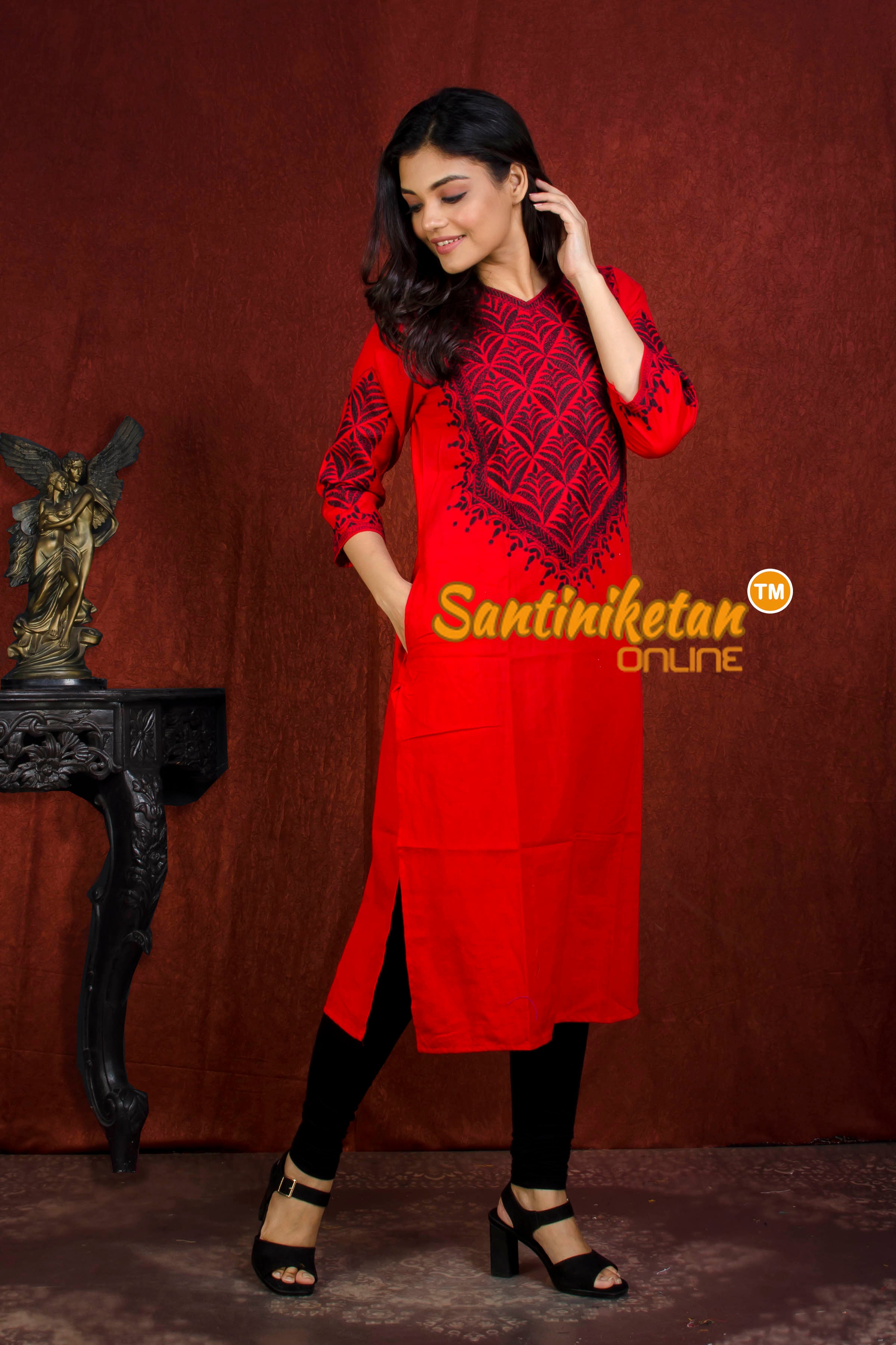 Straight Cut Cotton Kurti With Exclucive Kantha Work SN20213977