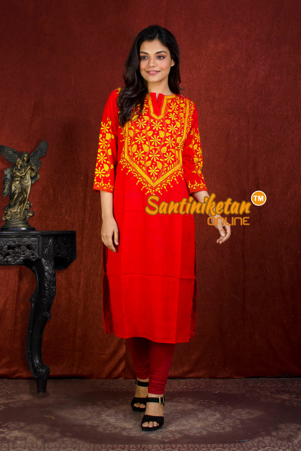 Straight Cut Cotton Kurti With Exclucive Kantha Work SN20214254