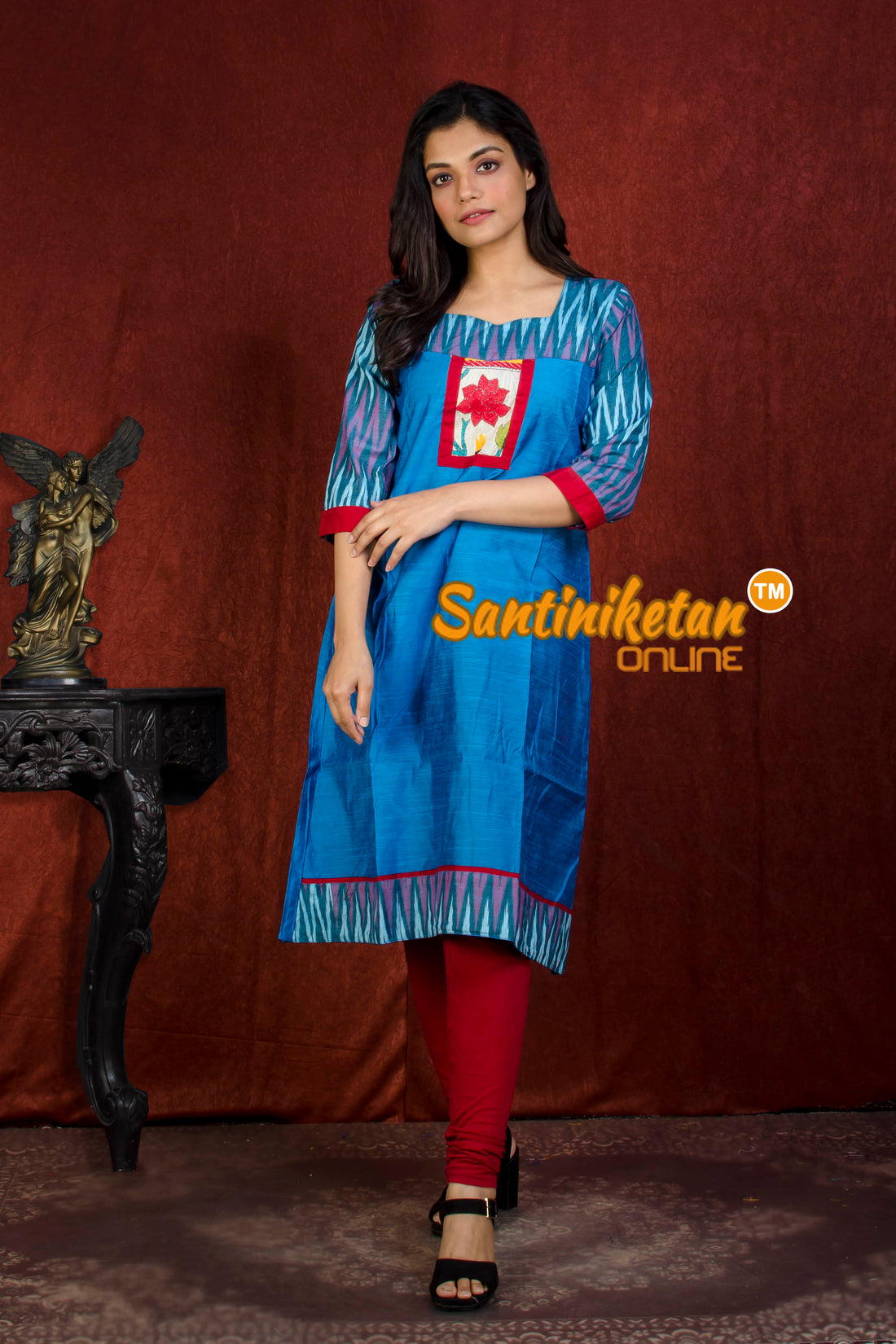 Pure Cotton Kurta With Ikkat SN20214317