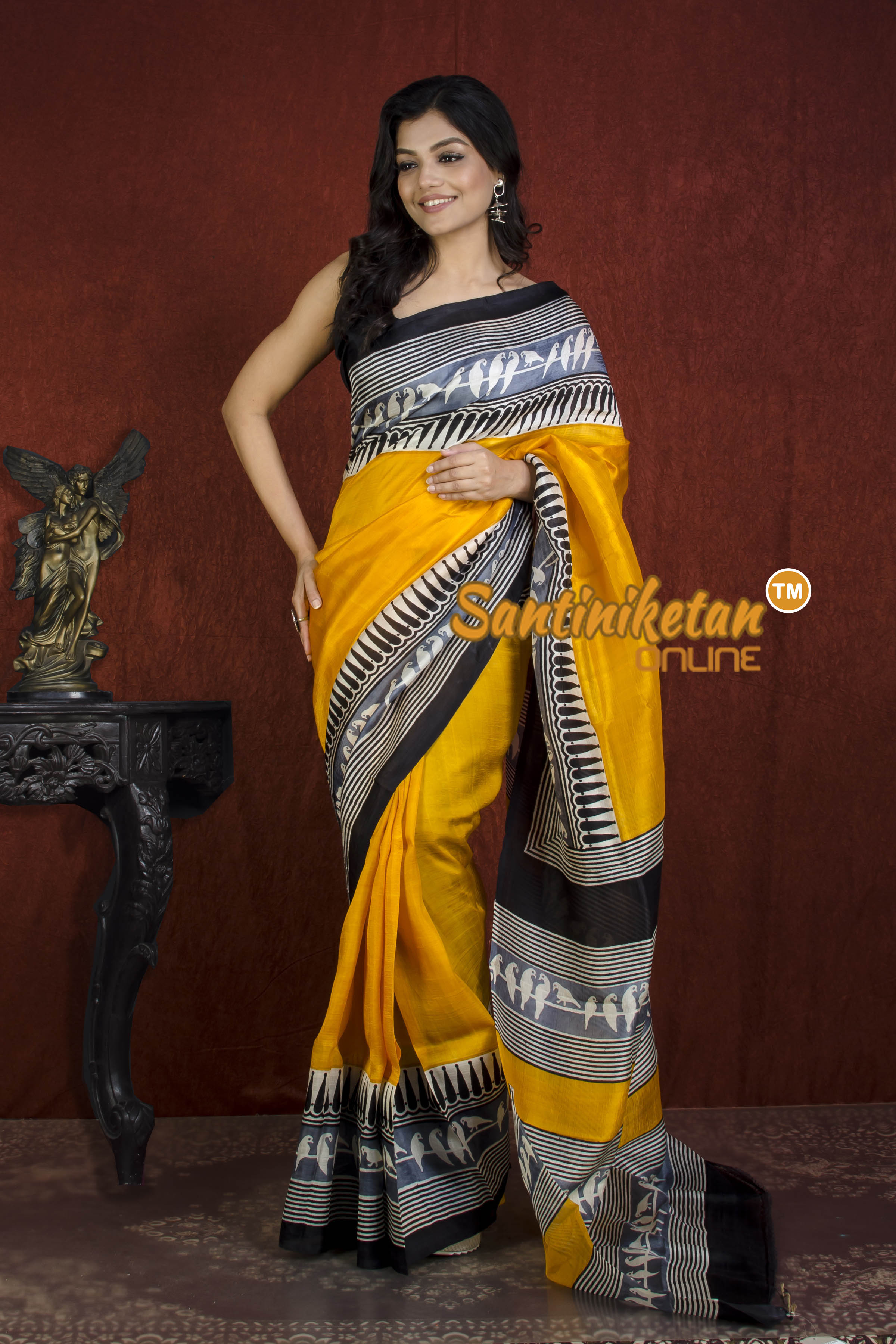 Hand Block On Murshidabad Silk SN20215867