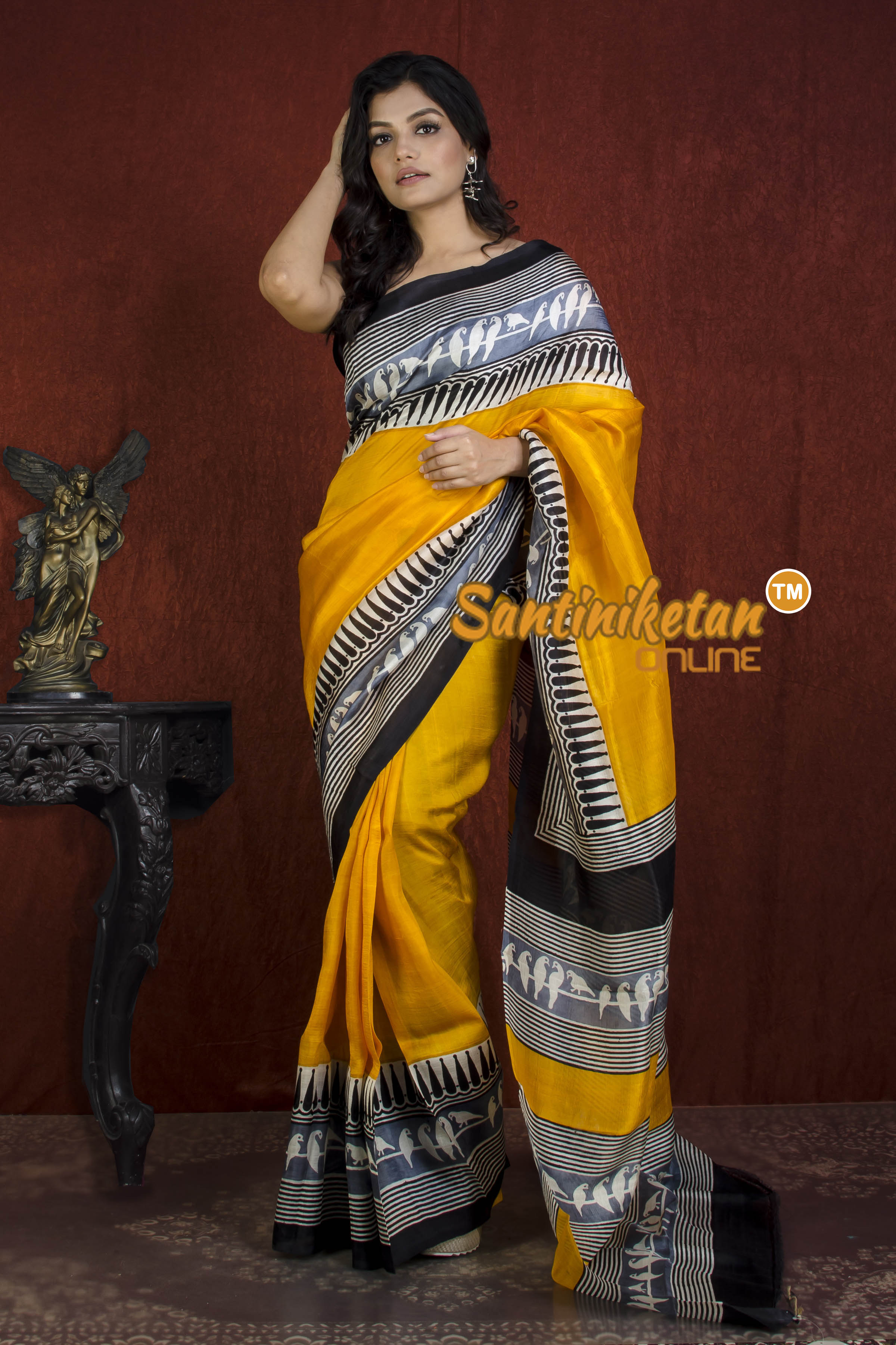 Hand Block On Murshidabad Silk SN20215867
