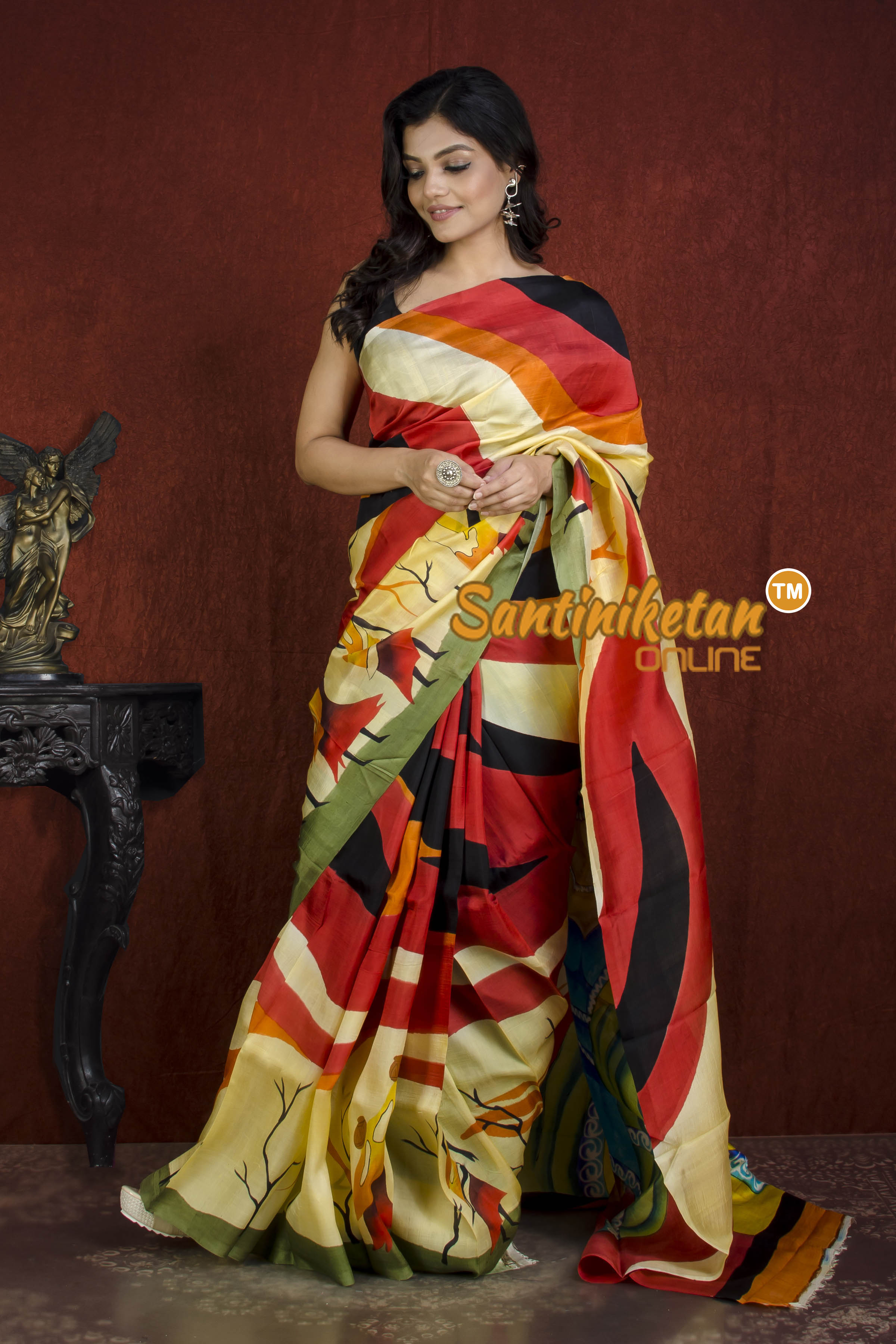 Hand Made Design On Murshidabad Silk SN20215879