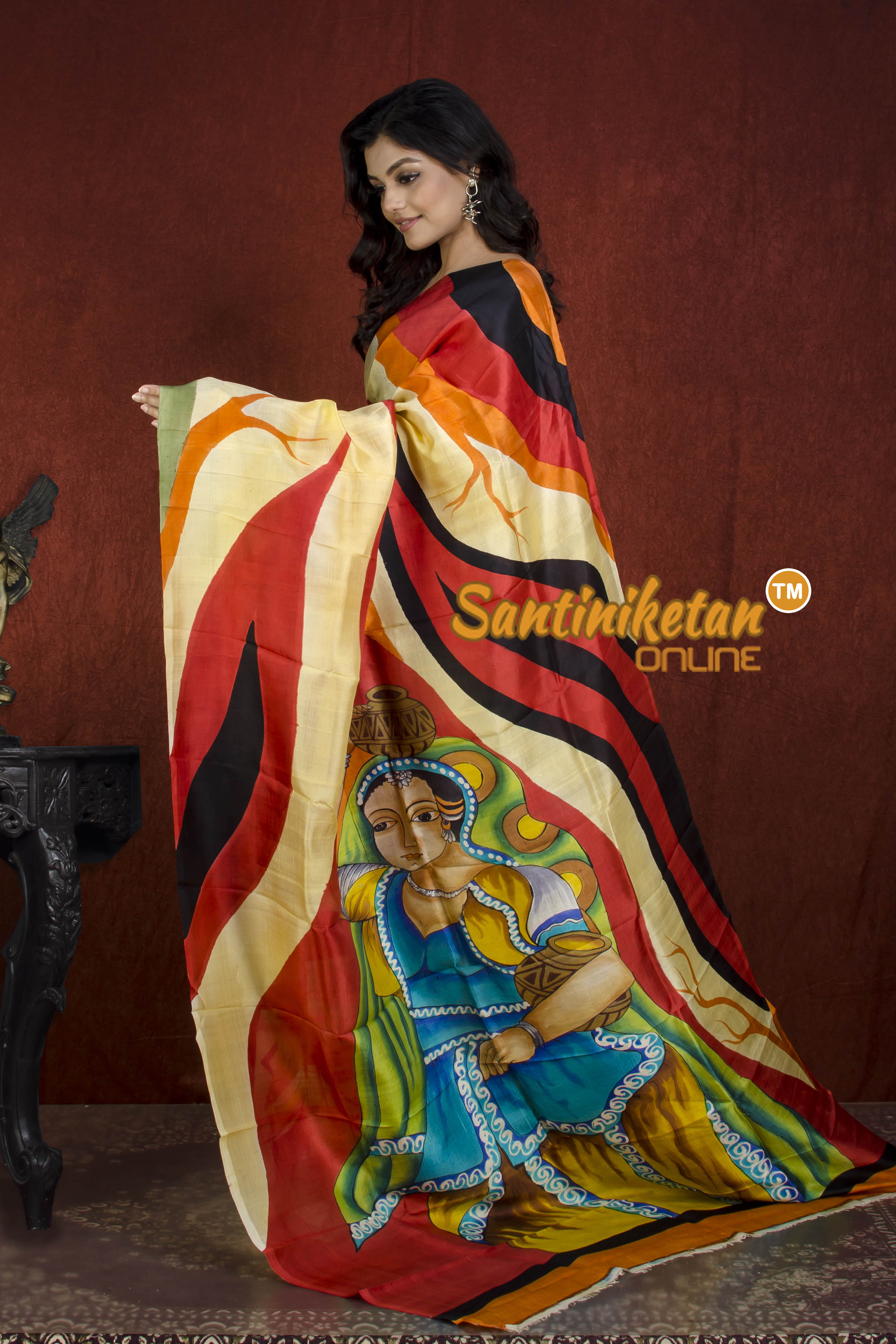 Hand Made Design On Murshidabad Silk SN20215879