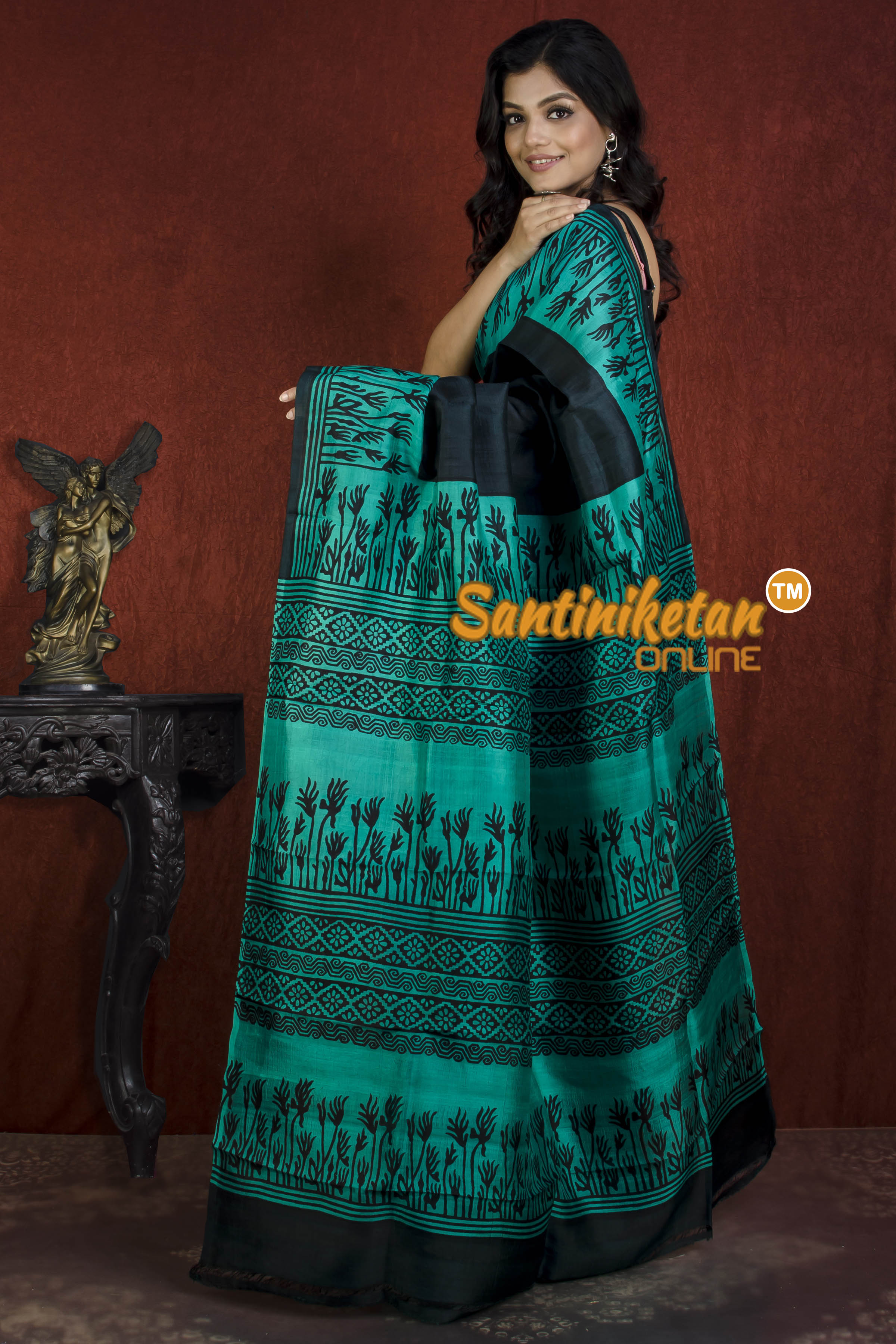 Hand Block On Murshidabad Silk SN20215972