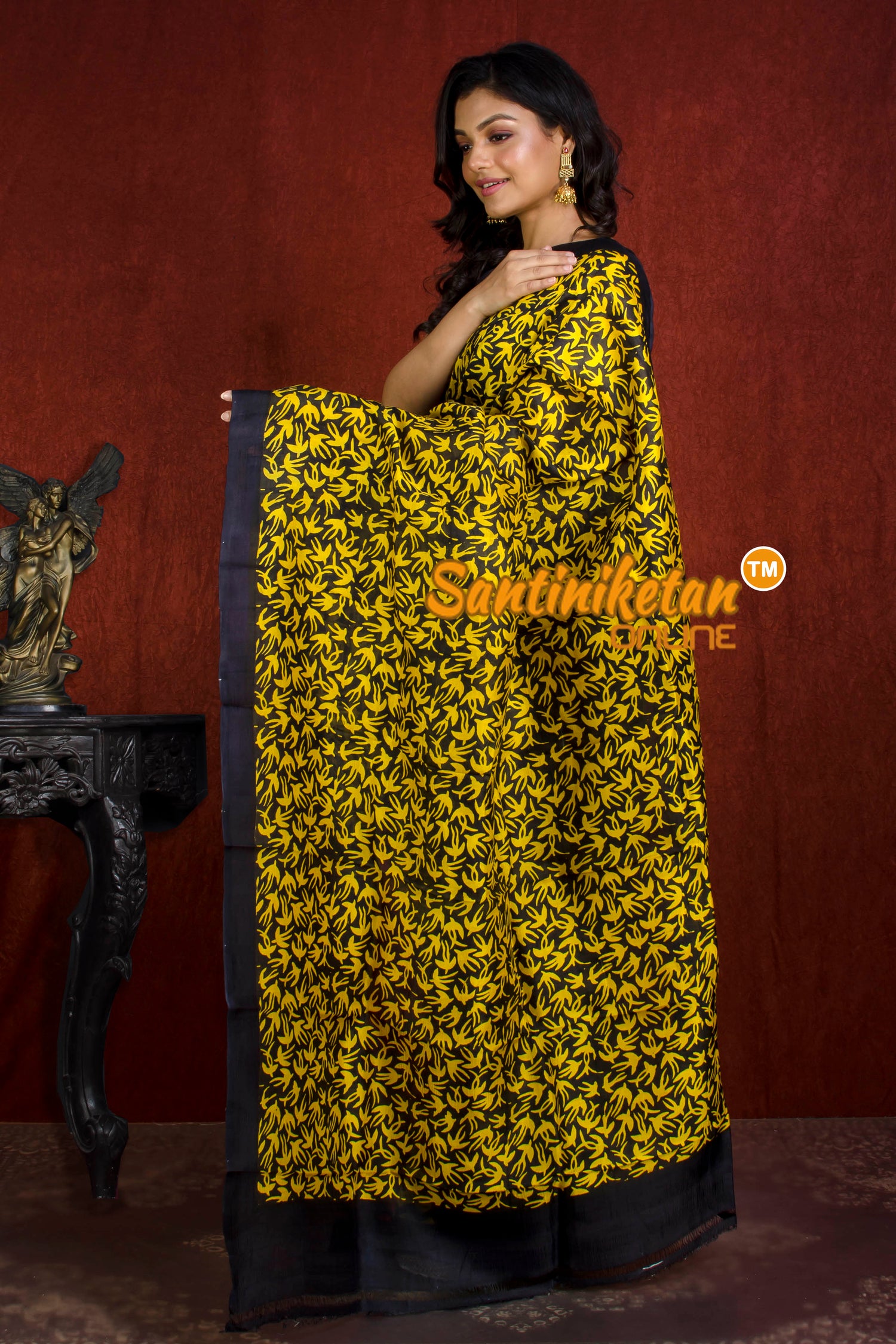 Hand Block On Murshidabad Silk SN20216122