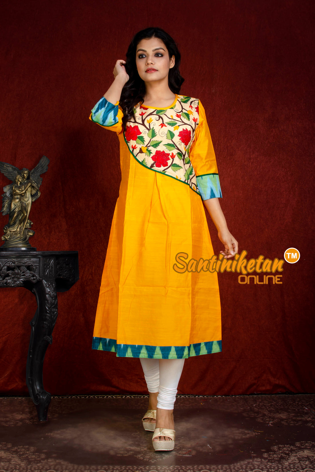 Cotton Silk Kurti With Kantha SN20218078