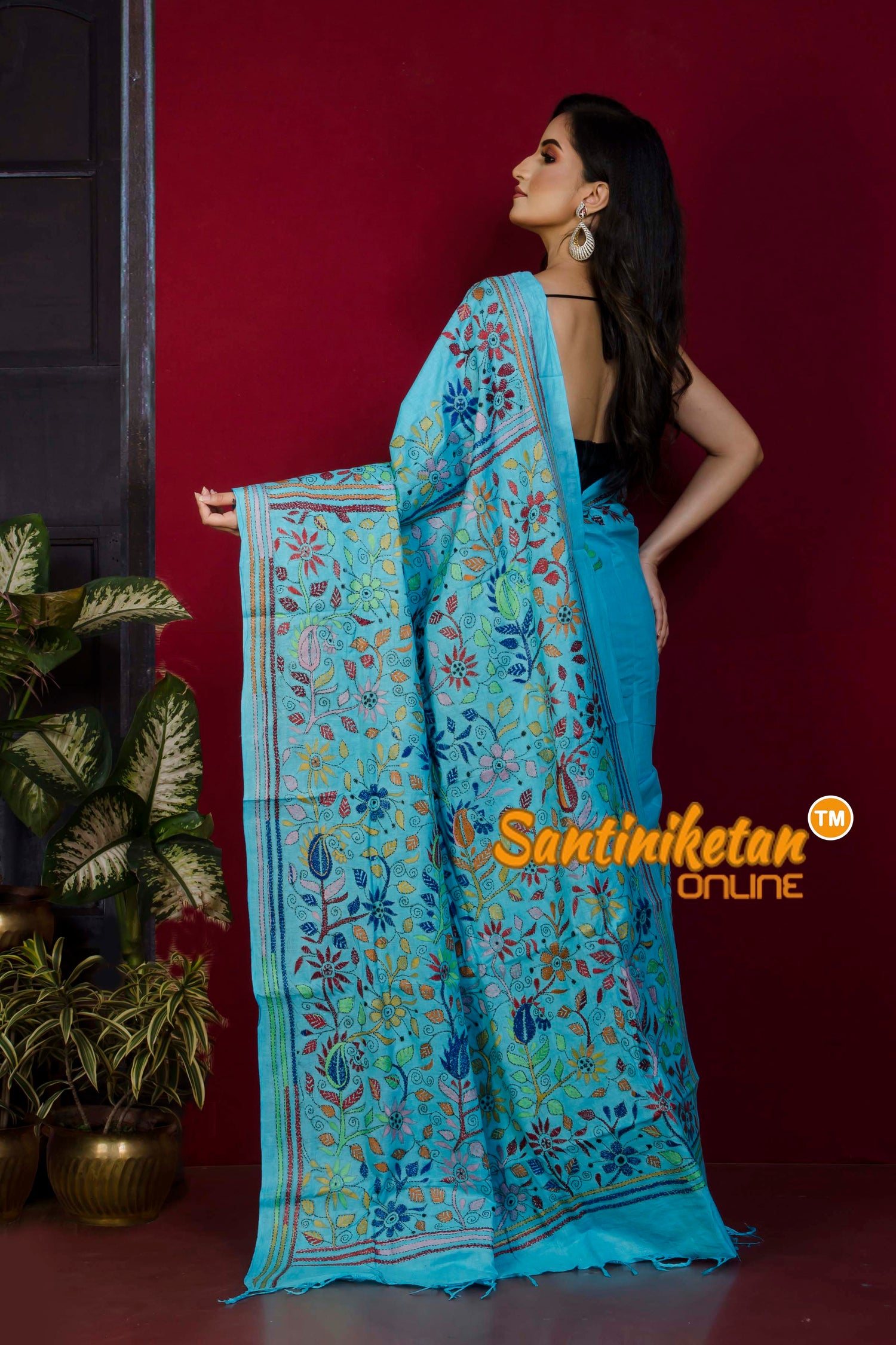 Pure Soft Cotton Kantha Stitch (Hand Embroidery) Saree SN20221194