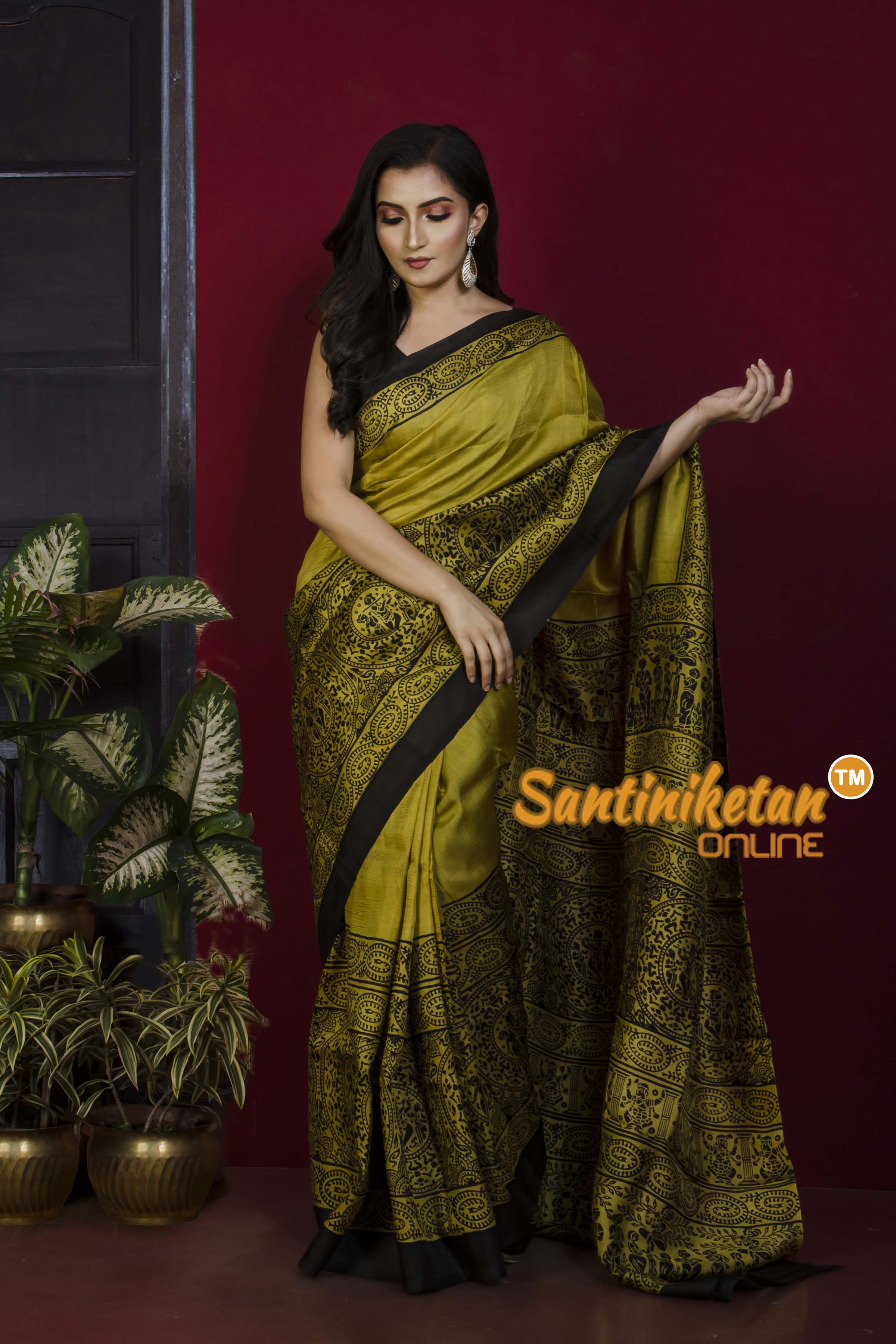 Hand Block On Murshidabad Silk SN20221296