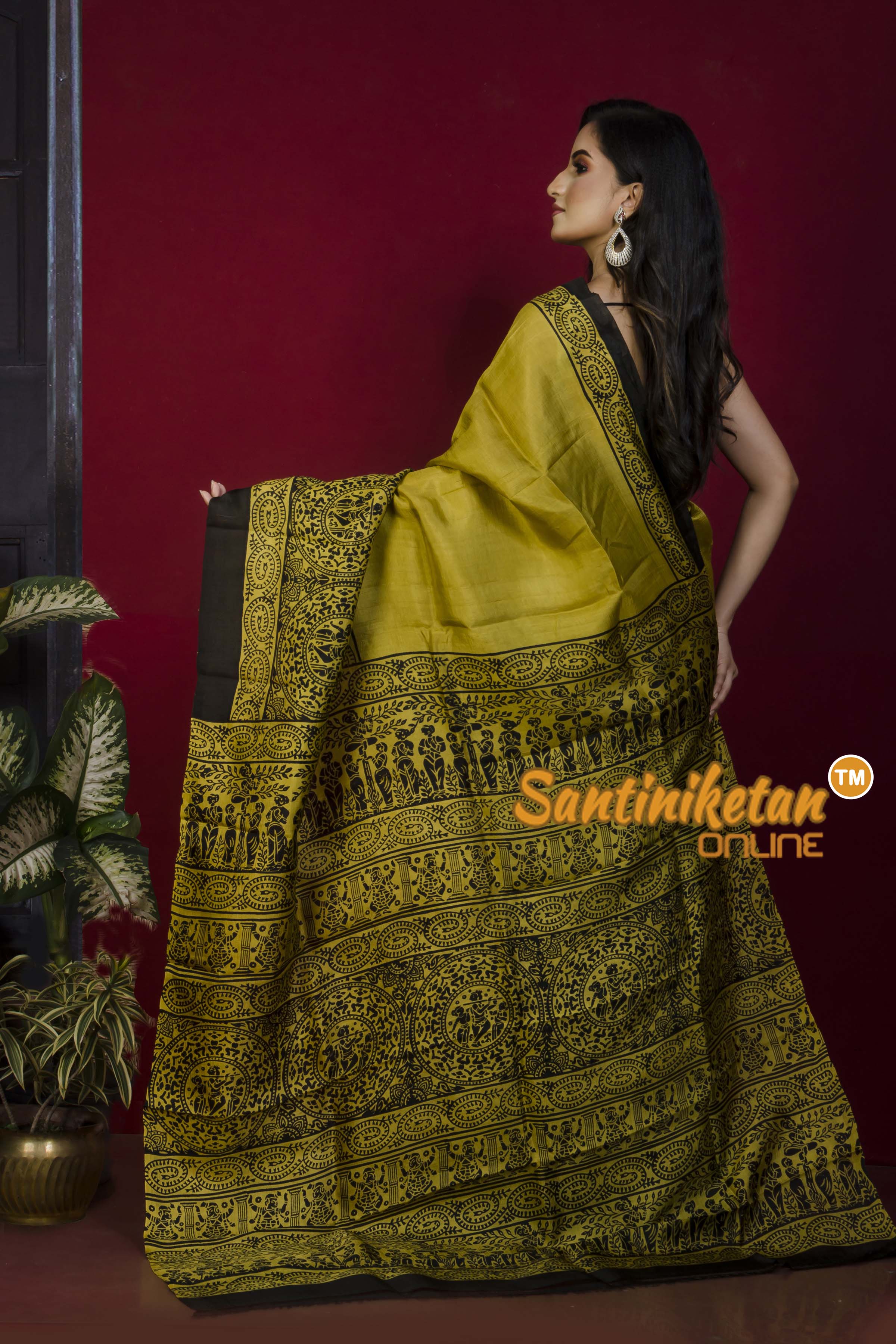 Hand Block On Murshidabad Silk SN20221296