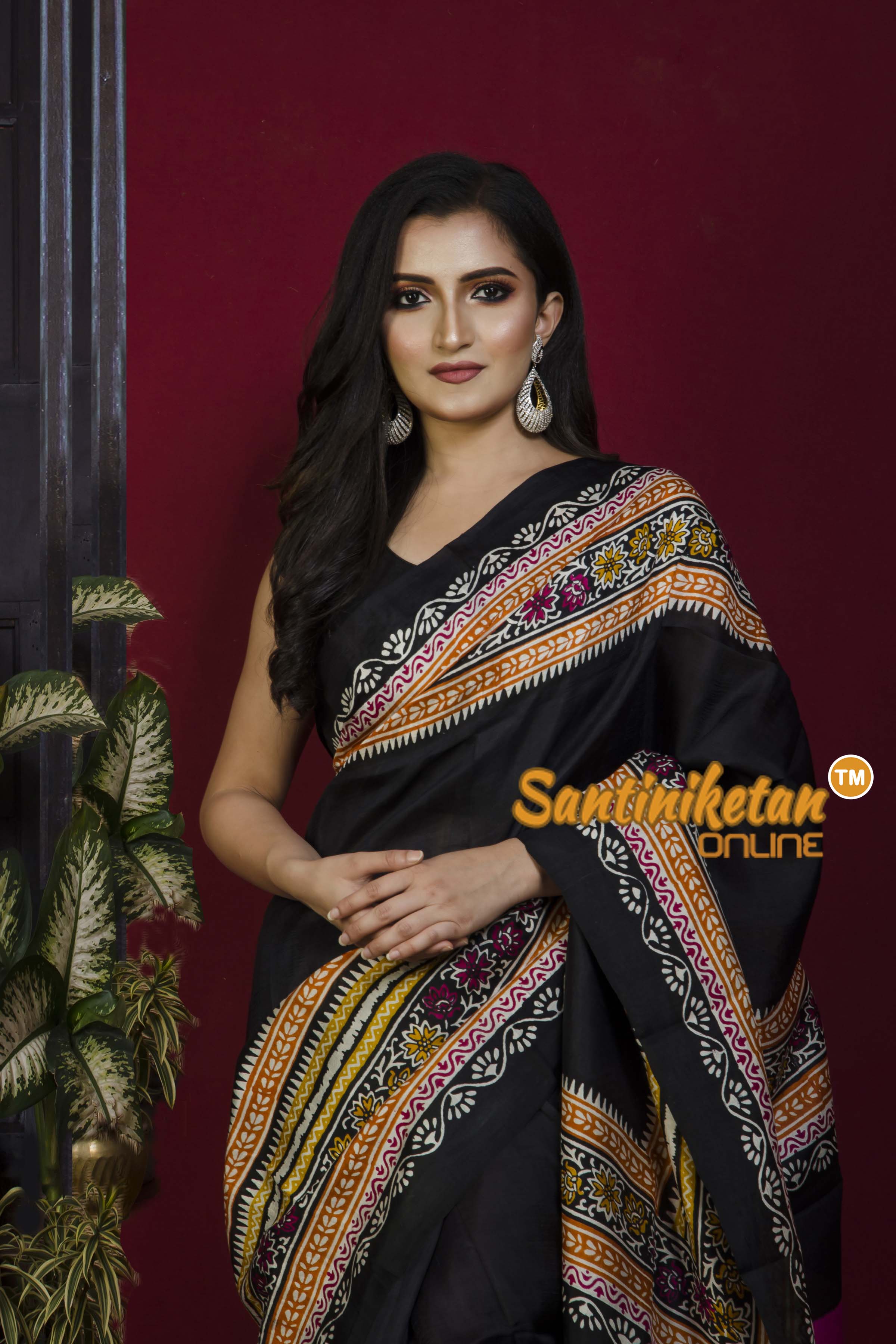 Hand Block On Murshidabad Silk SN20221305