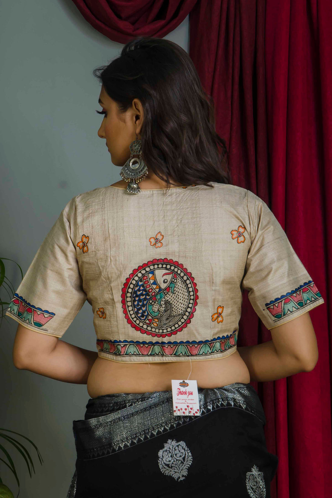 Pure Tussar Hand Madhubani Painting Blouse SN20224587