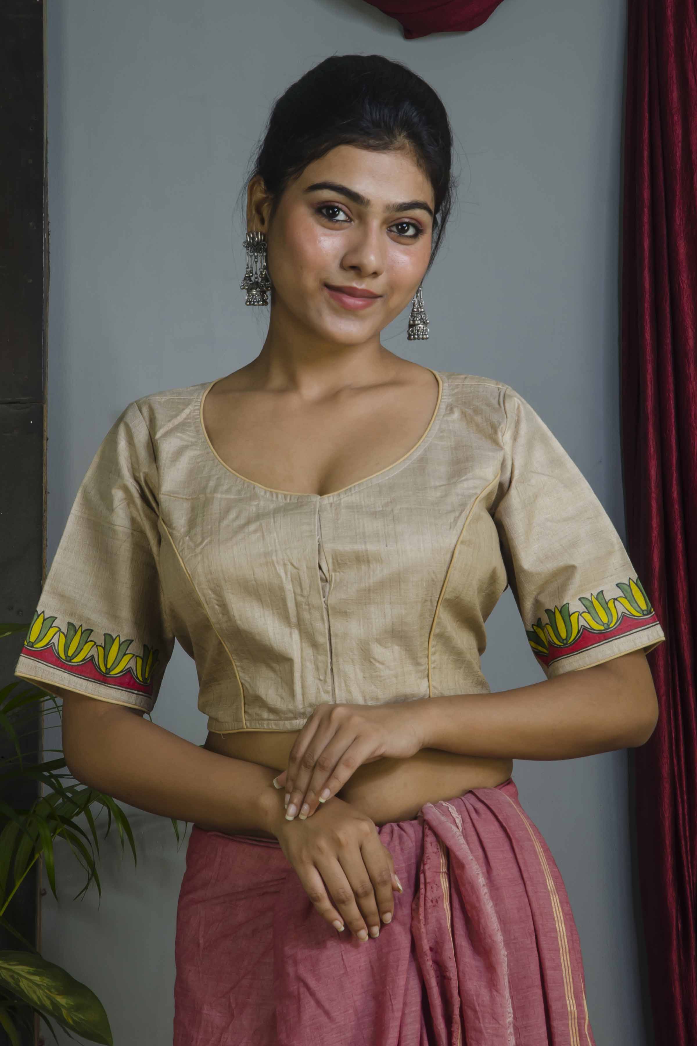 Pure Tussar Hand Madhubani Painting Blouse SN20224728