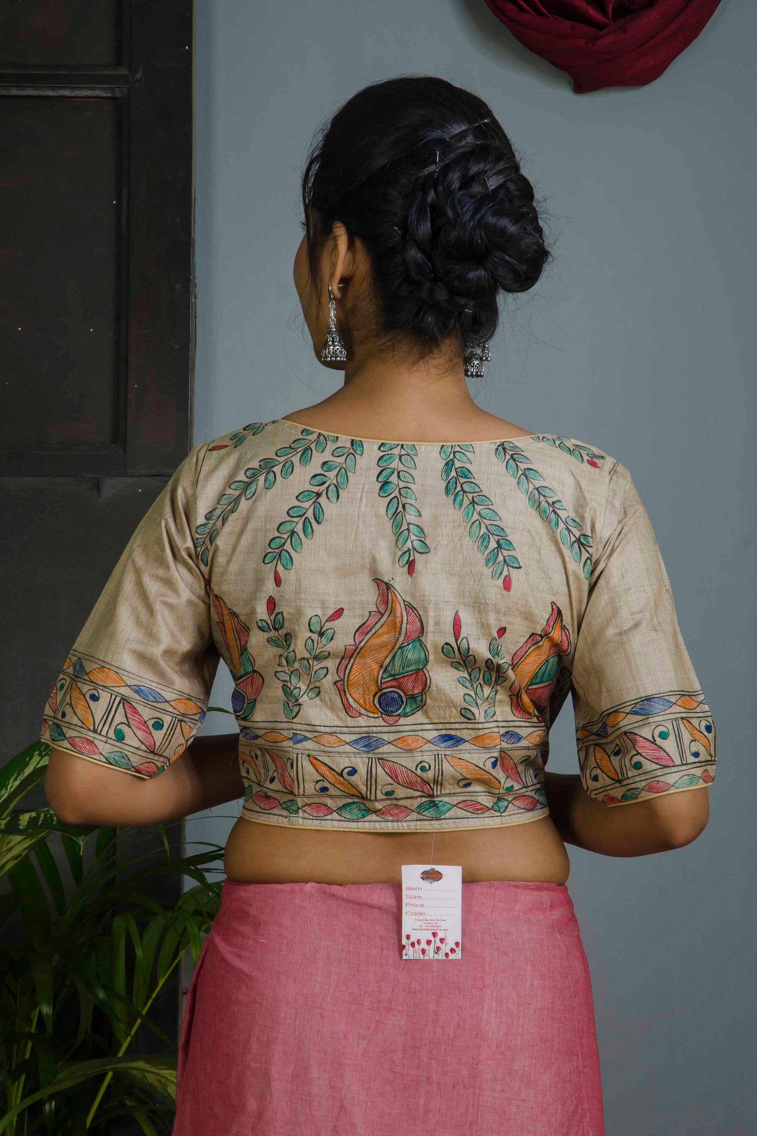 Pure Tussar Hand Madhubani Painting Blouse SN20224734