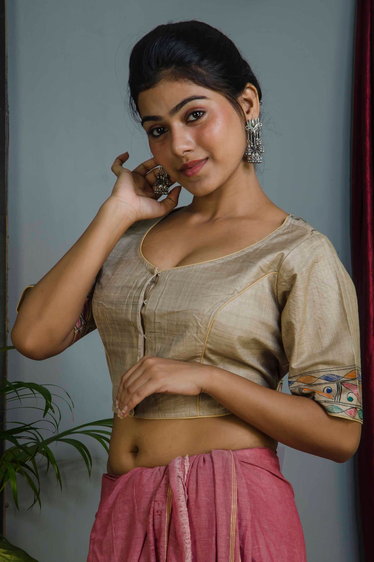 Pure Tussar Hand Madhubani Painting Blouse SN20224734