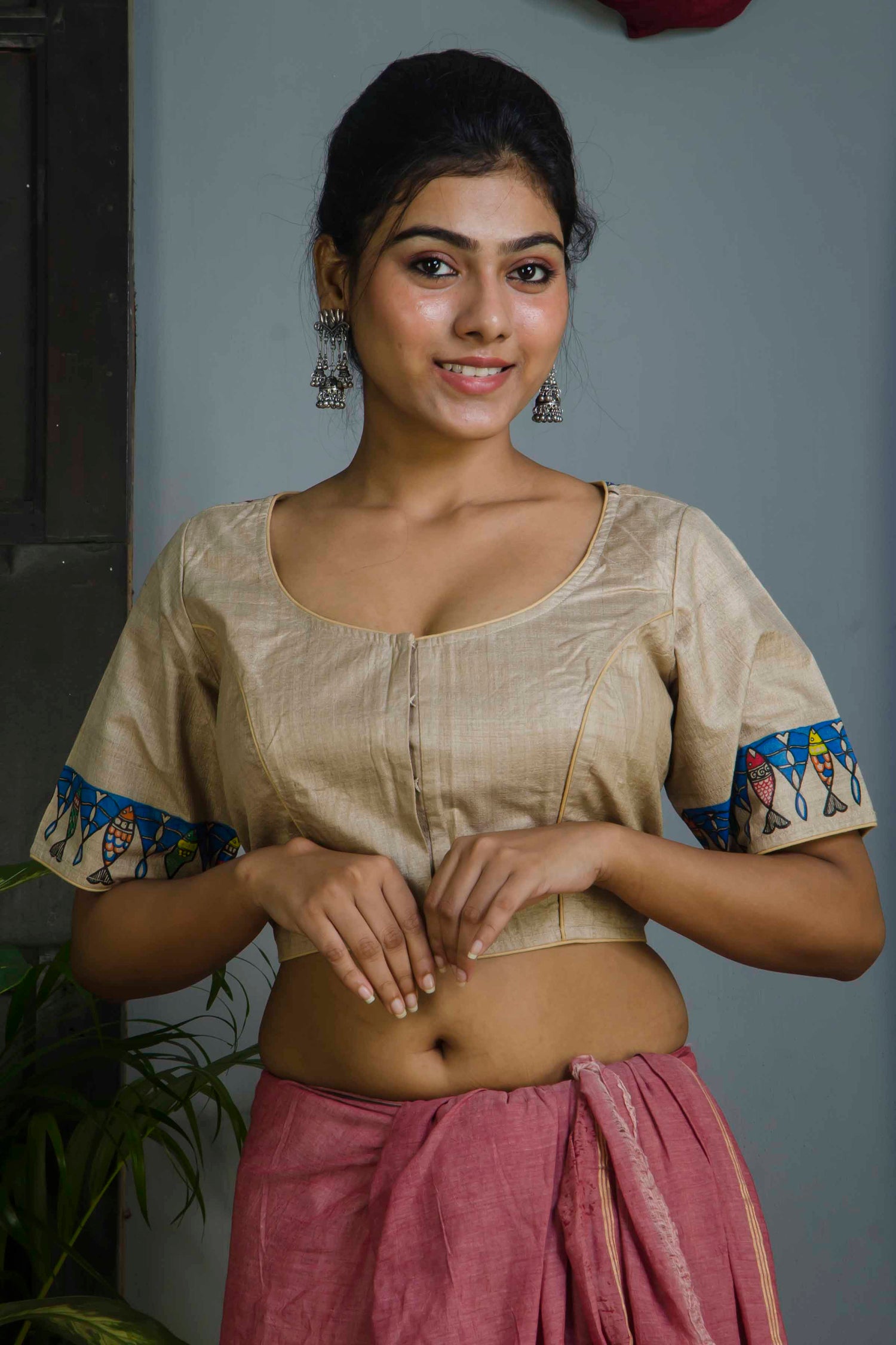 Pure Tussar Hand Madhubani Painting Blouse SN20224746