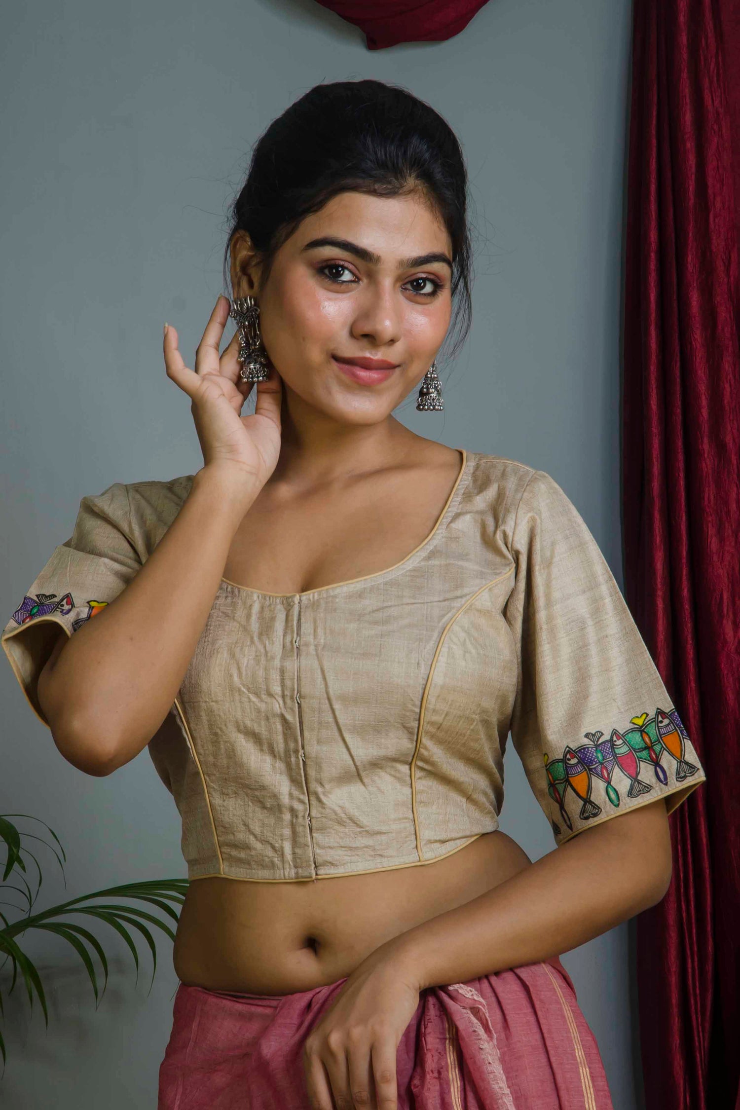 Pure Tussar Hand Madhubani Painting Blouse SN20224757