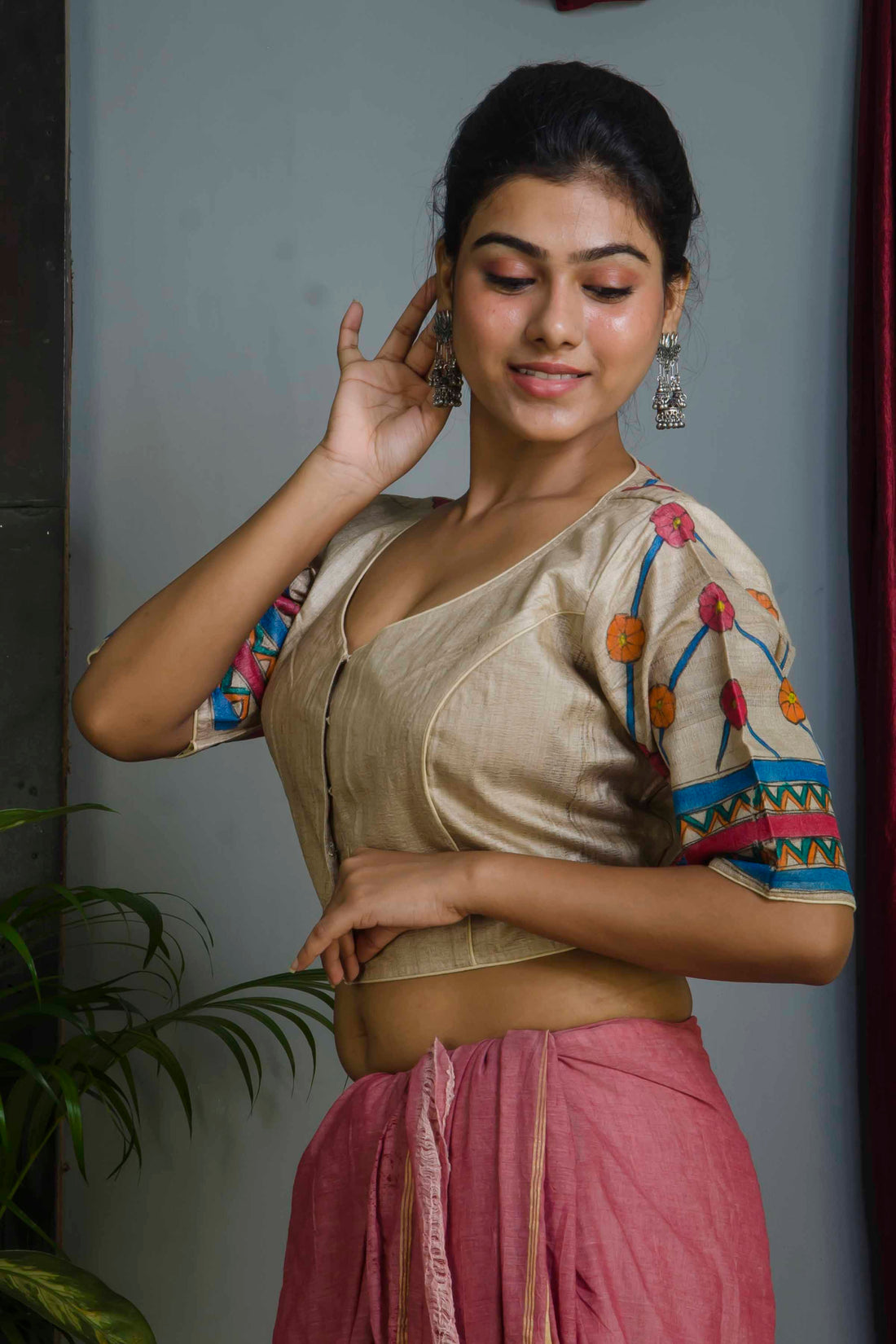 Pure Tussar Hand Madhubani Painting Blouse SN20224785